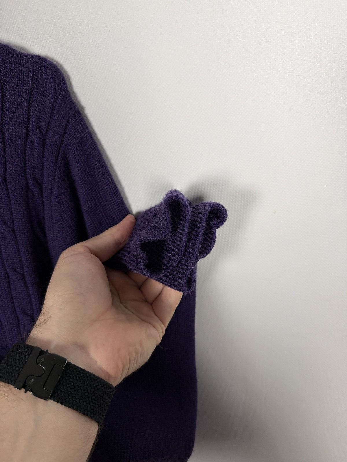 Aquascutum Aquascutum Golf Wool Sweater Cable Knit Pullover Purple Sz M Size US M / EU 48-50 / 2 - 7 Thumbnail