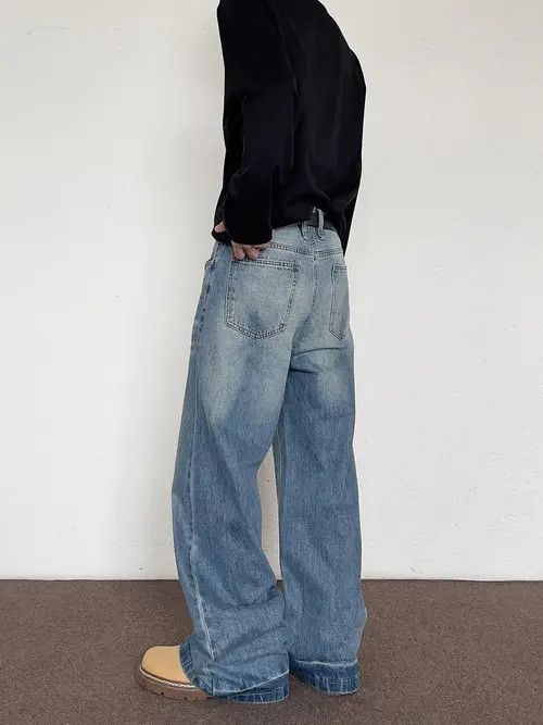 VIBE Blue Baggy Wide Leg Jeans Size US 31 - 5 Thumbnail
