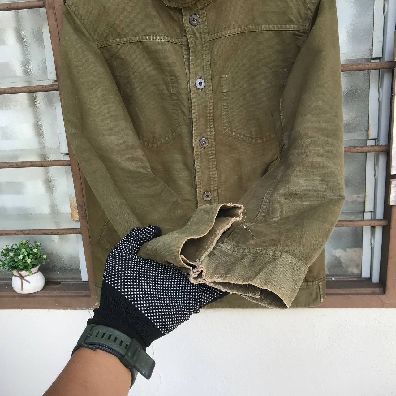 Final Home VINTAGE Final home distressed military faded green shirt Size US XS / EU 42 / 0 - 5 Thumbnail