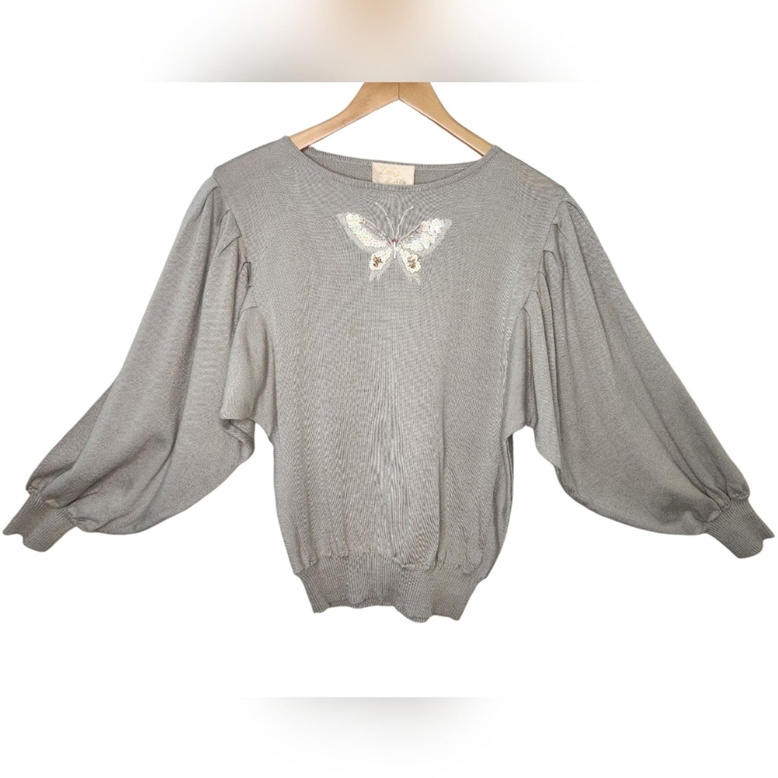Vintage Vintage Butterfly Sleeve Embroidered Sweater 38 Medium Size M / US 6-8 / IT 42-44 - 1 Thumbnail