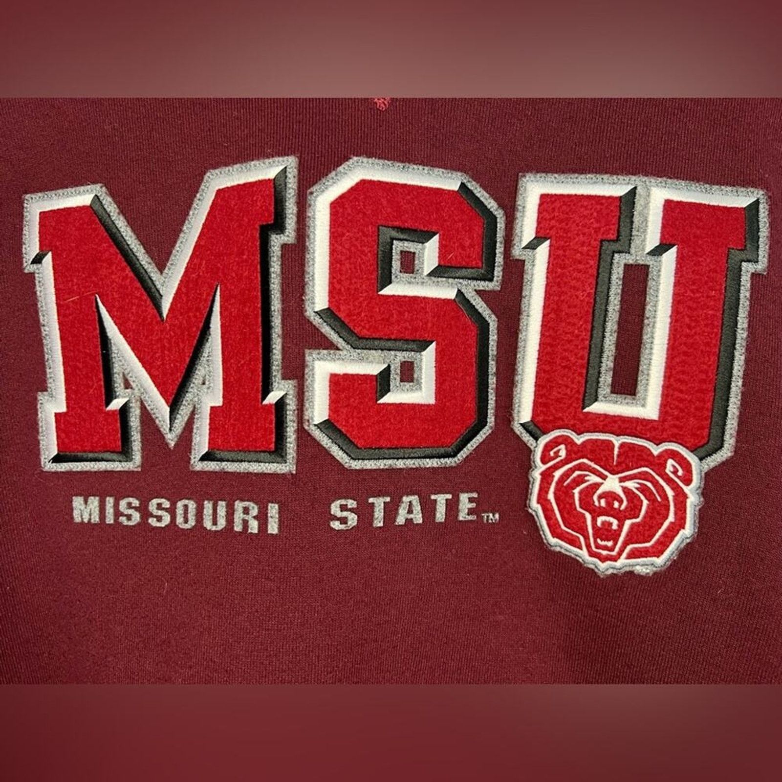 Russell Athletic Missouri State University Adult XL Bears Hoodie Embroidered Size US XL / EU 56 / 4 - 6 Thumbnail
