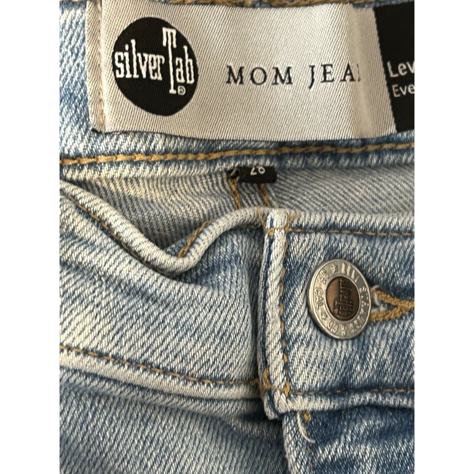 Levi's Levis Silver Tab Womens Blue Denim Mom Jeans Tapered Leg 28x27 Size 28" / US 6 / IT 42 - 4 Thumbnail