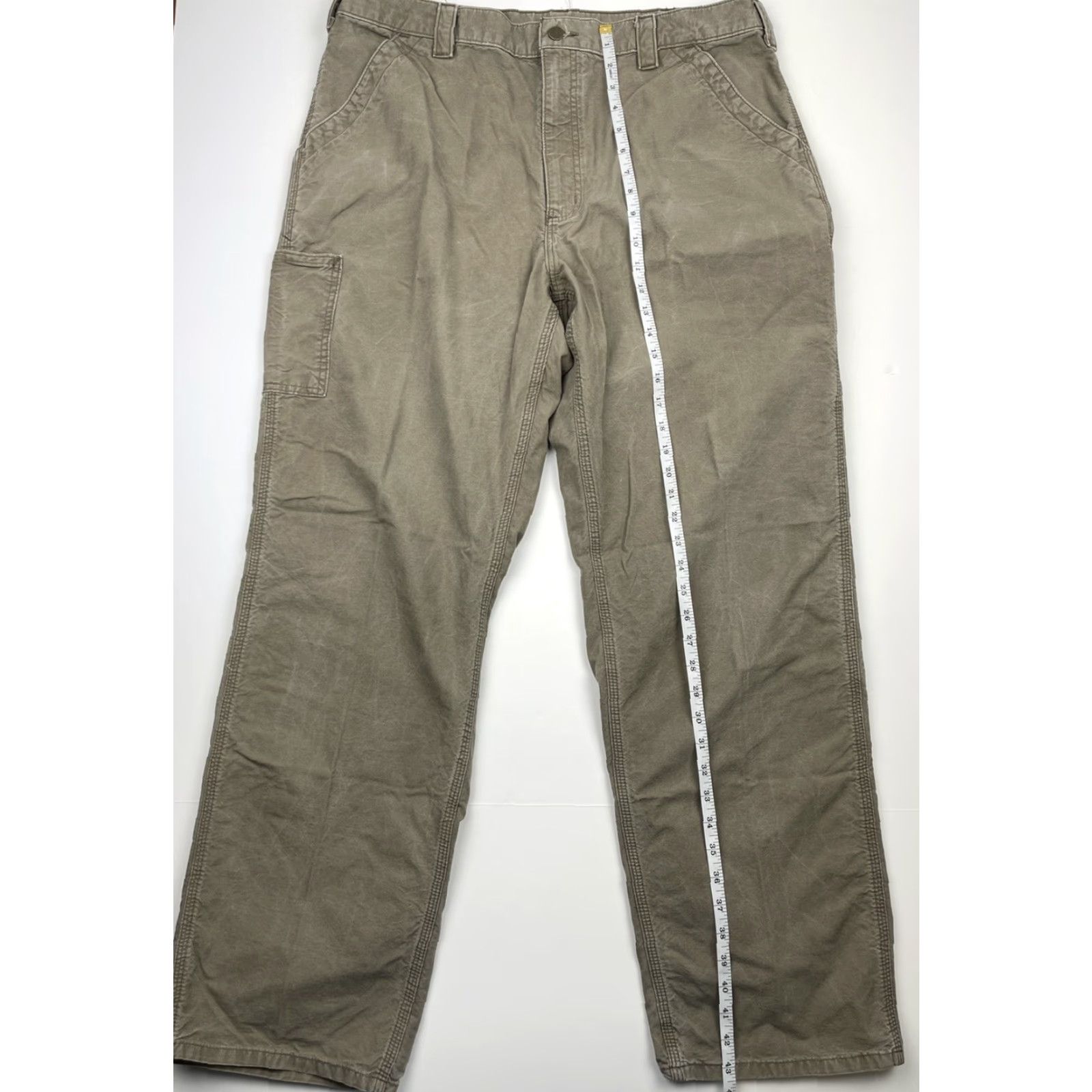 Carhartt VINTAGE Carhartt Pants Canvas Work Dungaree Carpenter 5-Pocket Original Dungaree Fit 38 x 34 Gray 100% Cotton Mens Mens B151 LBR Size US 38 / EU 54 - 6 Thumbnail