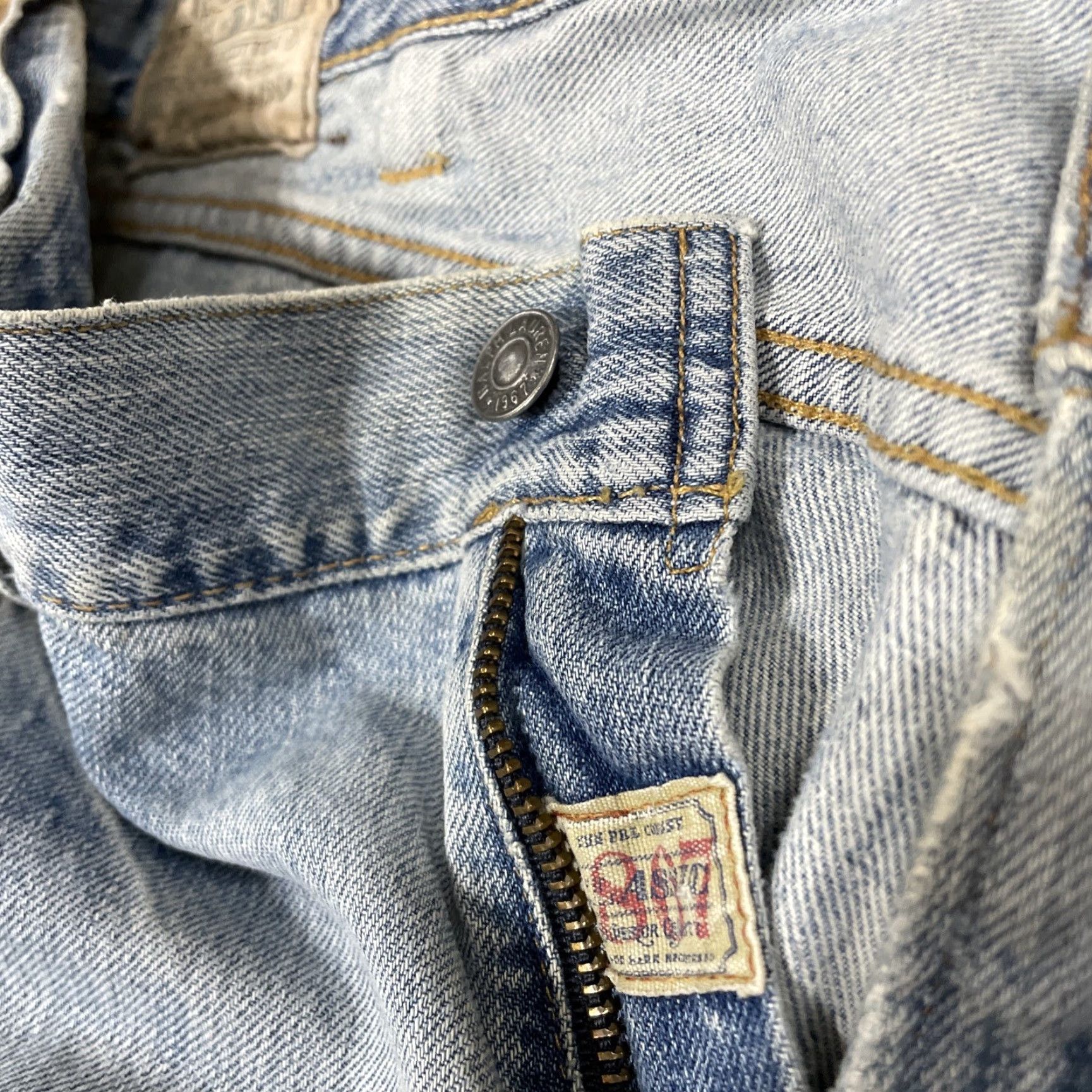 Polo Ralph Lauren VINTAGE Polo Ralph Lauren Jeans Men 38x30 Light Blue 867 Ripped Distressed Denim Polo Ralph Lauren 867 Jeans Distressed 90s Y2k Streetwear Mens Jeans Size US M / EU 48-50 / 2 - 7 Thumbnail