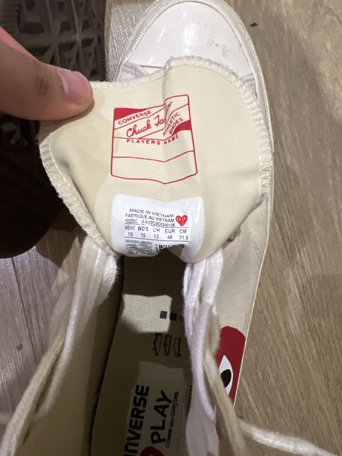 Comme des Garcons Comme des Garçons Play x Chuck 70 High 'Milk' 2023 Size US 13 / EU 46 - 1 Thumbnail