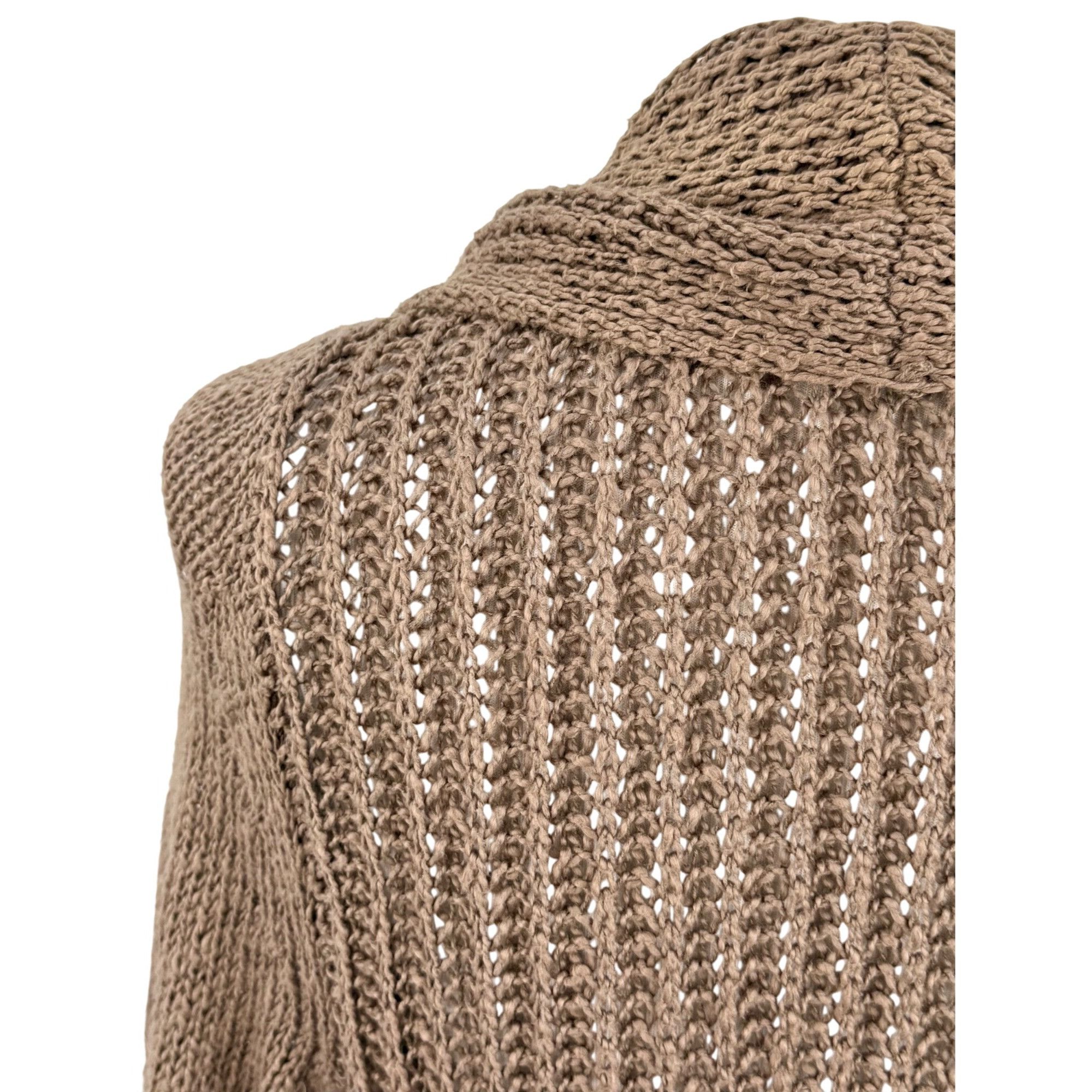 Anthropologie Anthropologie Brown Lace Trim Knit Cardigan Sweater | Grunge Size S / US 4 / IT 40 - 13 Thumbnail