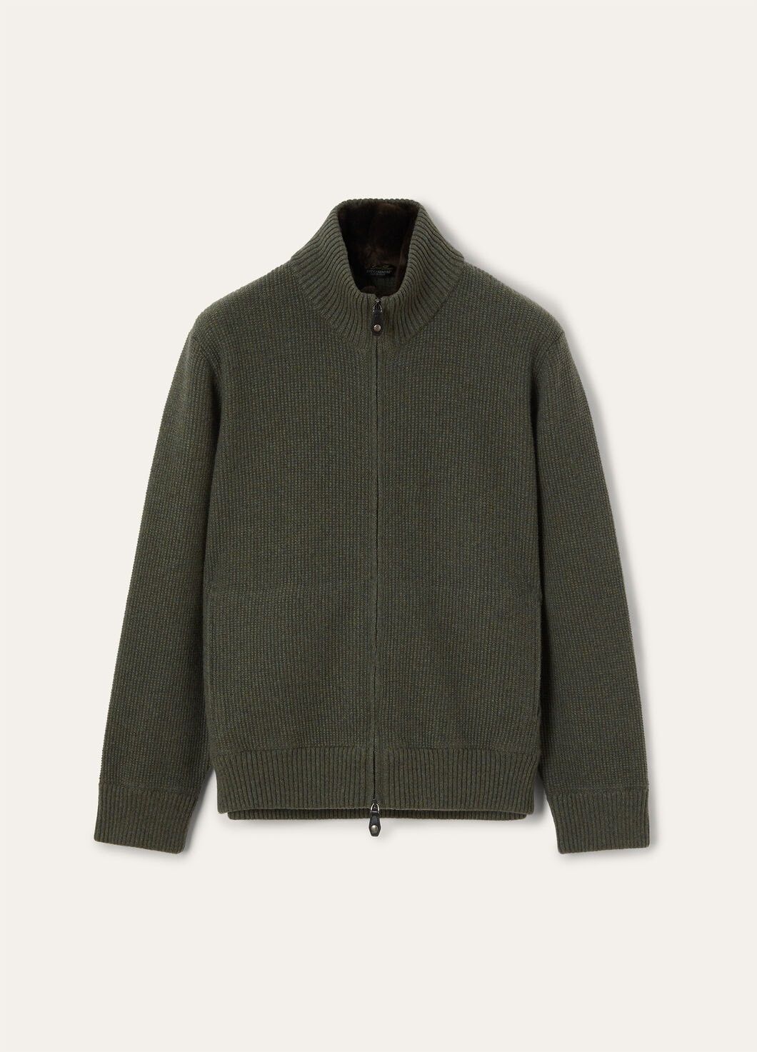 Loro Piana o1w1db10725 FAO9910 Alpe Bomber Sweater in Dark Green Size US XL / EU 56 / 4 - 1 Thumbnail
