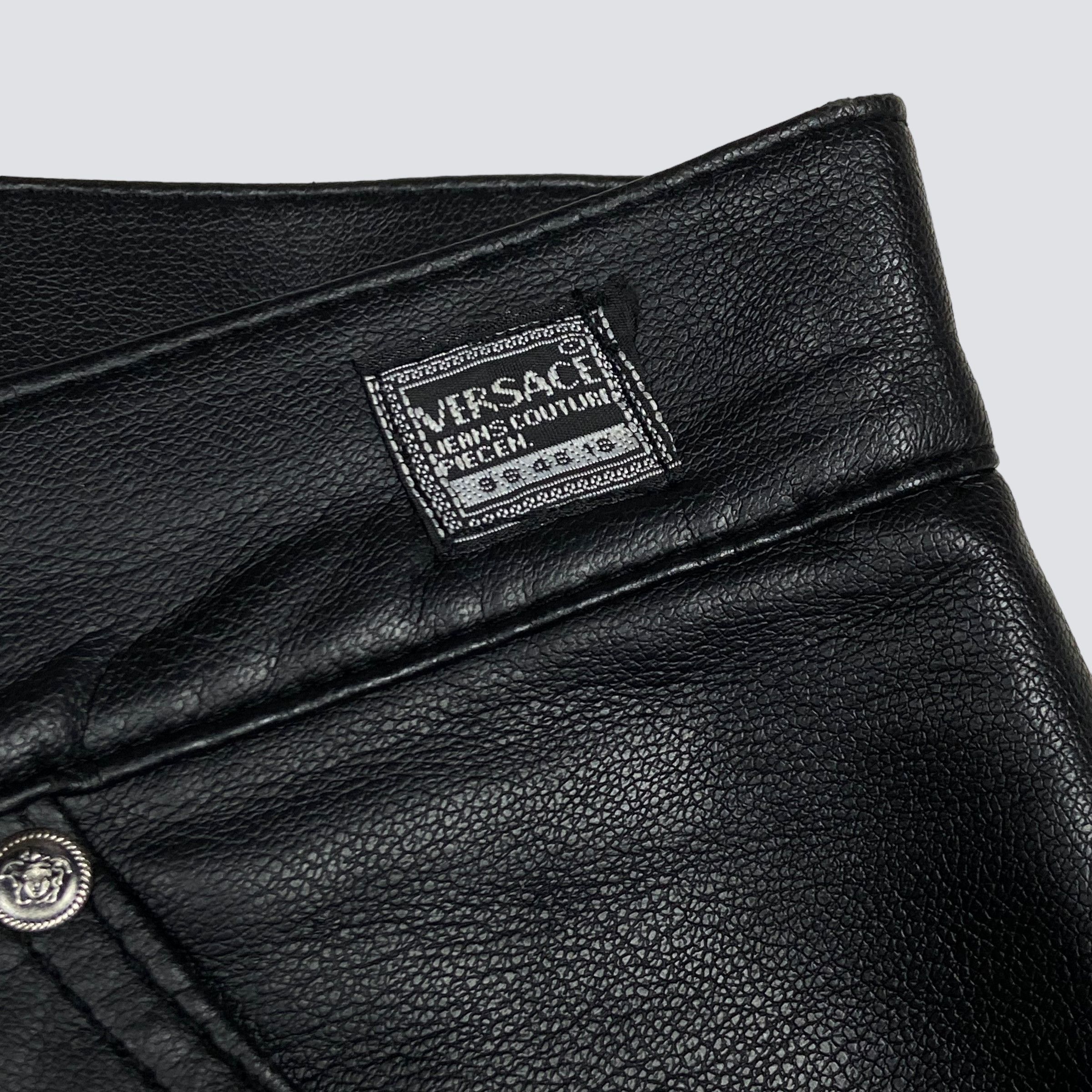 Versace VERSACE LEATHER ARCHIVE 1990s VINTAGE RARE PANTS - № 3079 Size US 30 / EU 46 - 15 Thumbnail