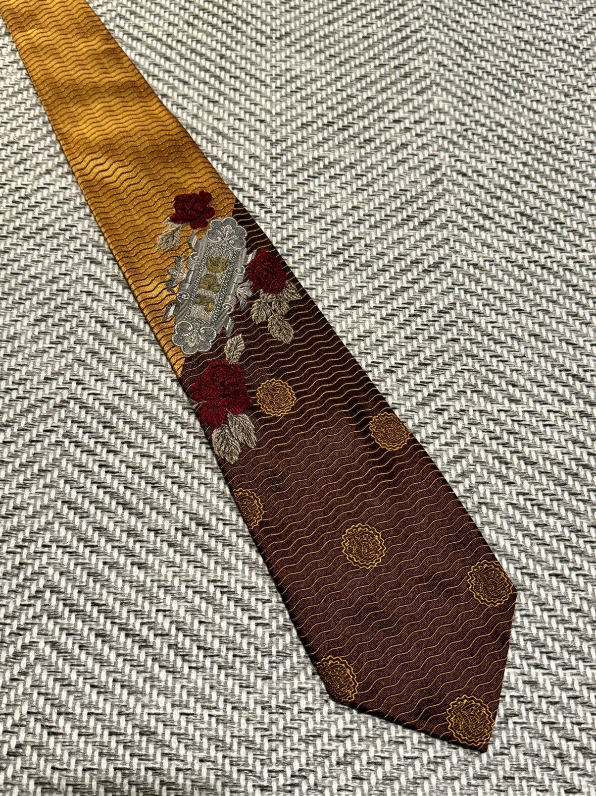 Jean Paul Gaultier Jean Paul Gaultier Rose Jacquard Pattern Tie Size ONE SIZE - 1 Thumbnail
