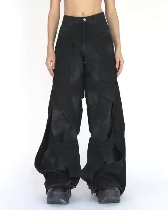 Japanese Brand × Jean Men Floor Mopping Hollow Design Jeans Size US 33 - 4 Thumbnail