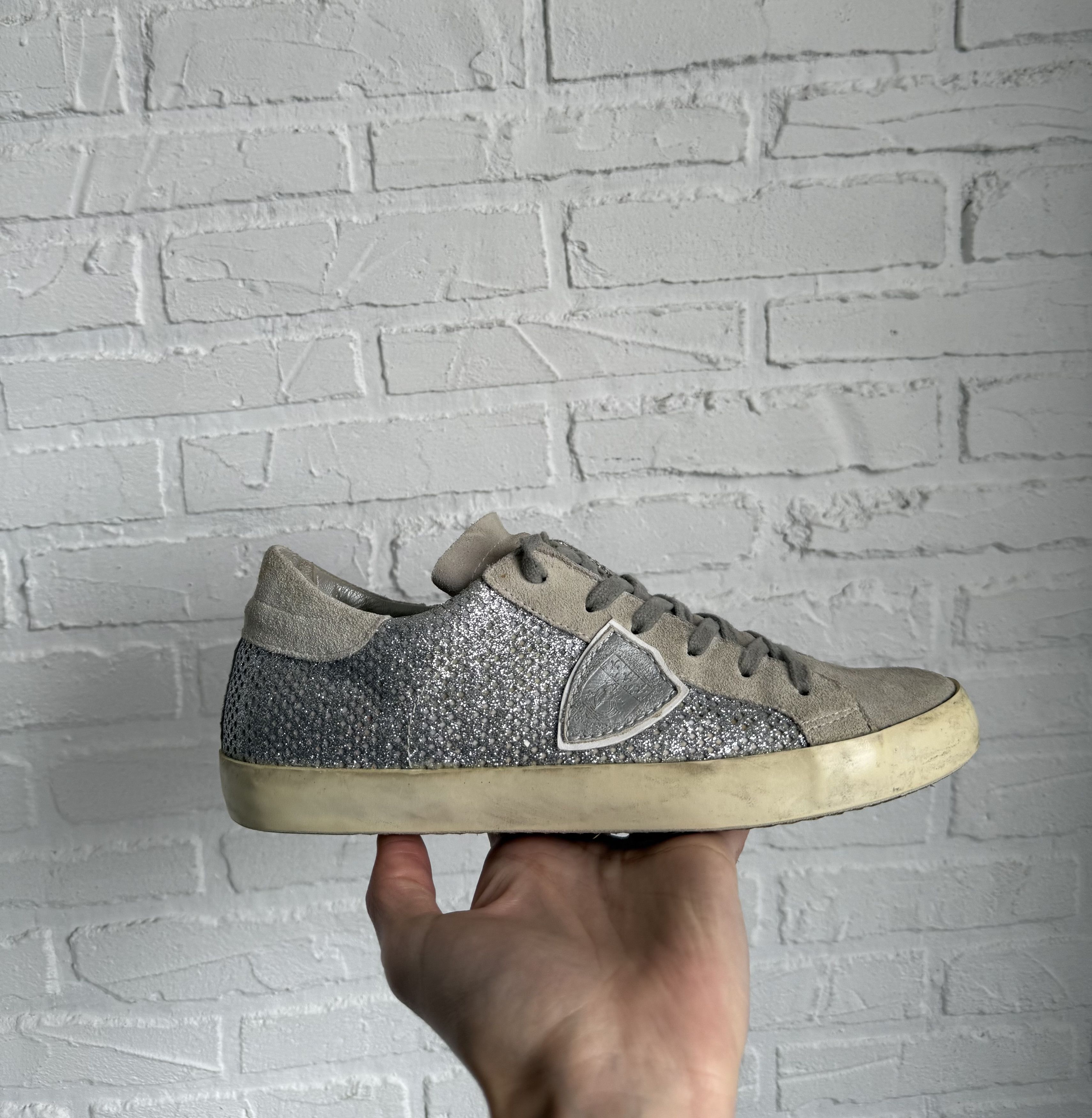 Philippe Model Philippe Model Paris suede leather glitter sneakers Size US 10 / IT 40 - 1 Thumbnail