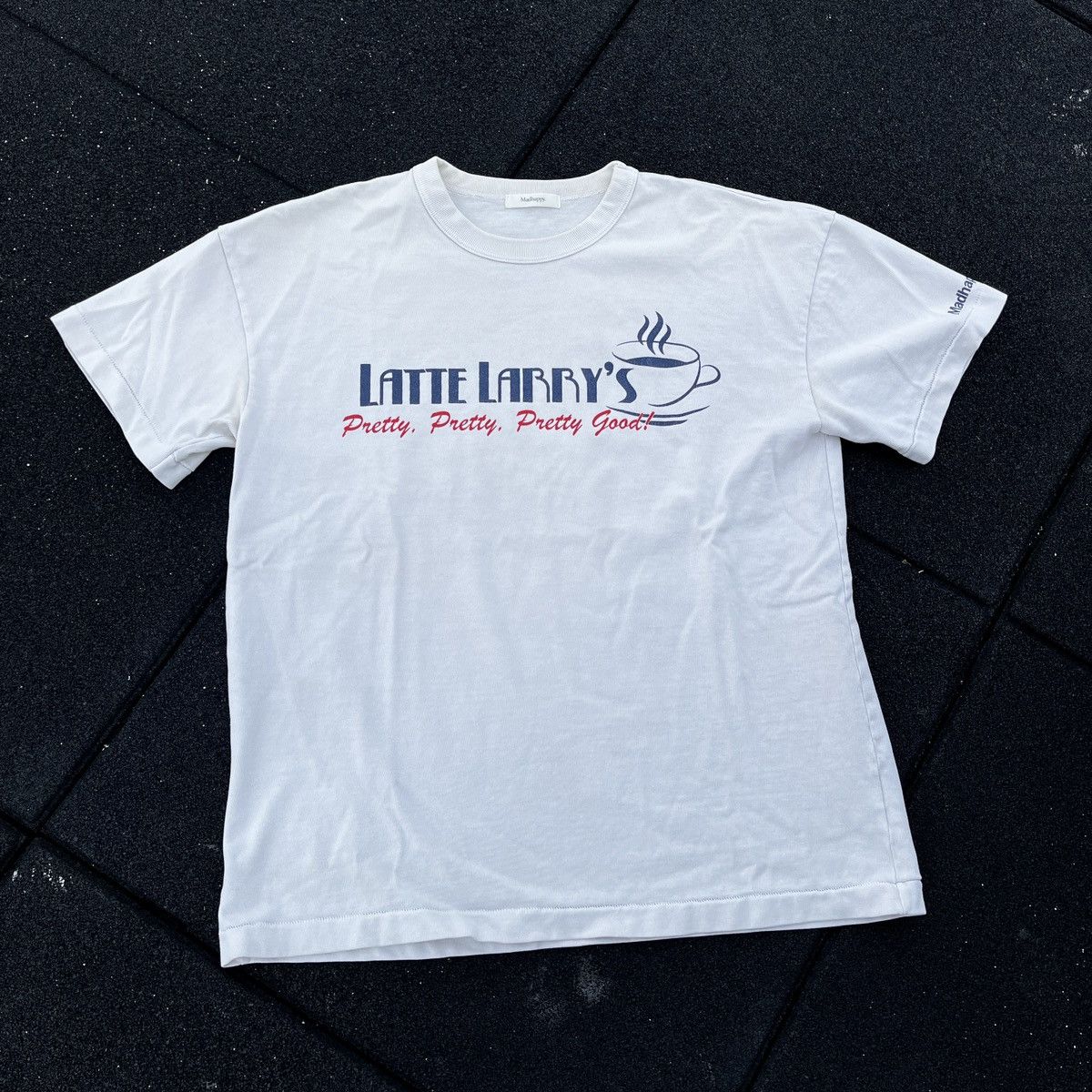 image of Madhappy Latte Larry’S T Shirt (Unisex) in White, Men's (Size Small)