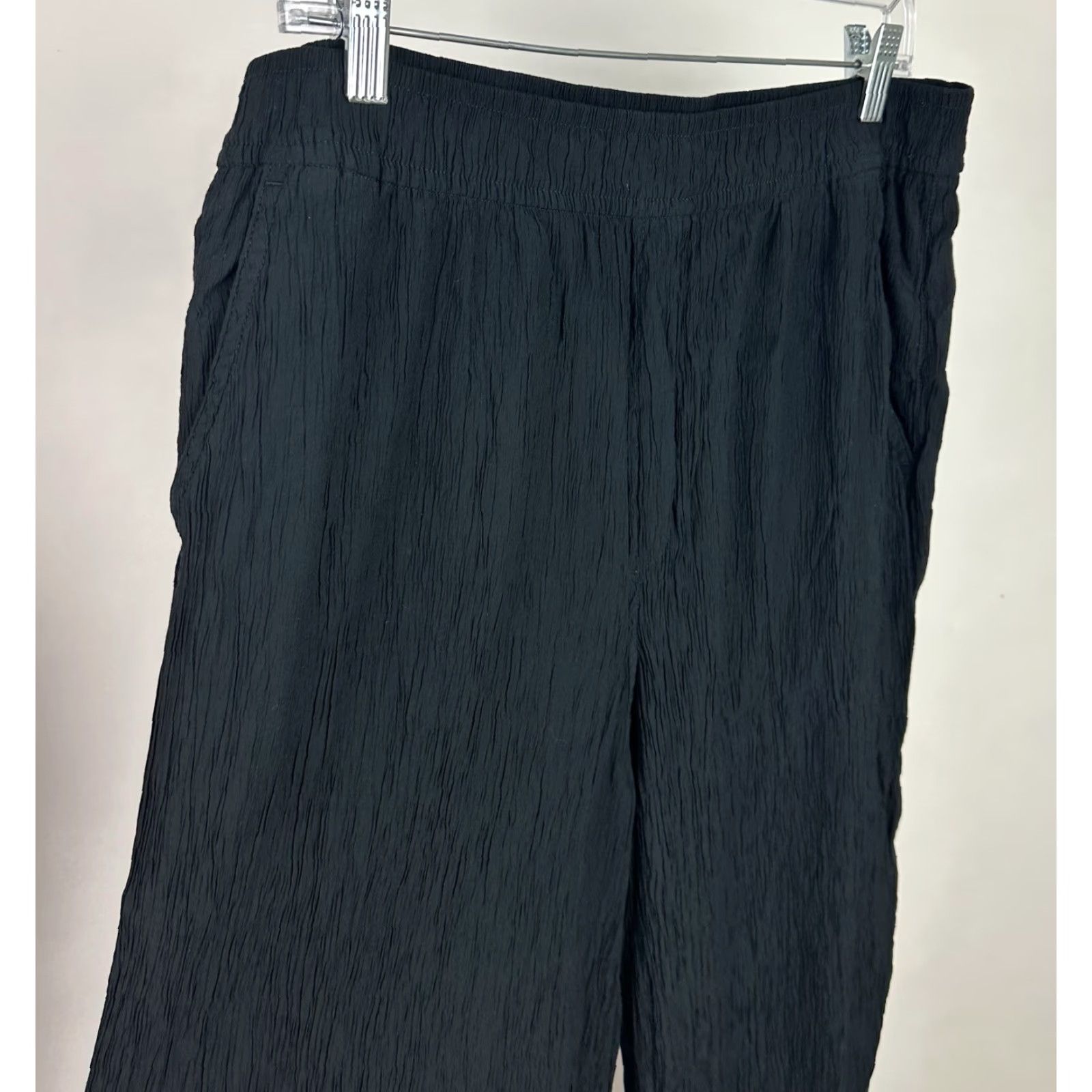 Madewell Madewell Pants Leg Straight Pull-on Elastic Waist Womens Large Black Viscose Dress Pants Casual Minimalist Size 36" / US 14 / IT 50 - 7 Thumbnail