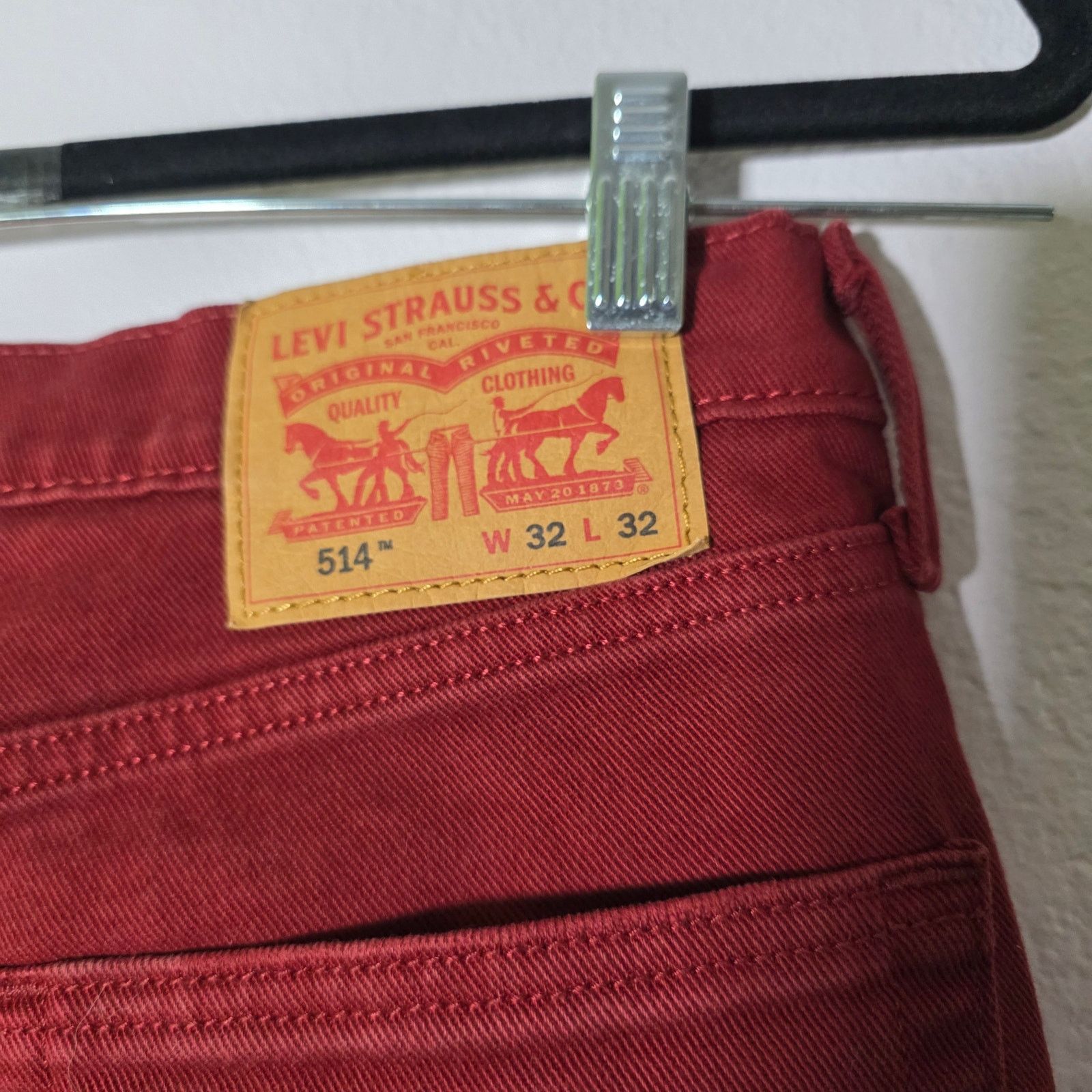 Levi's Levi’s 514 Straight Fit Burgundy Jeans W32 L32 Classic Denim Size US 32 / EU 48 - 6 Thumbnail