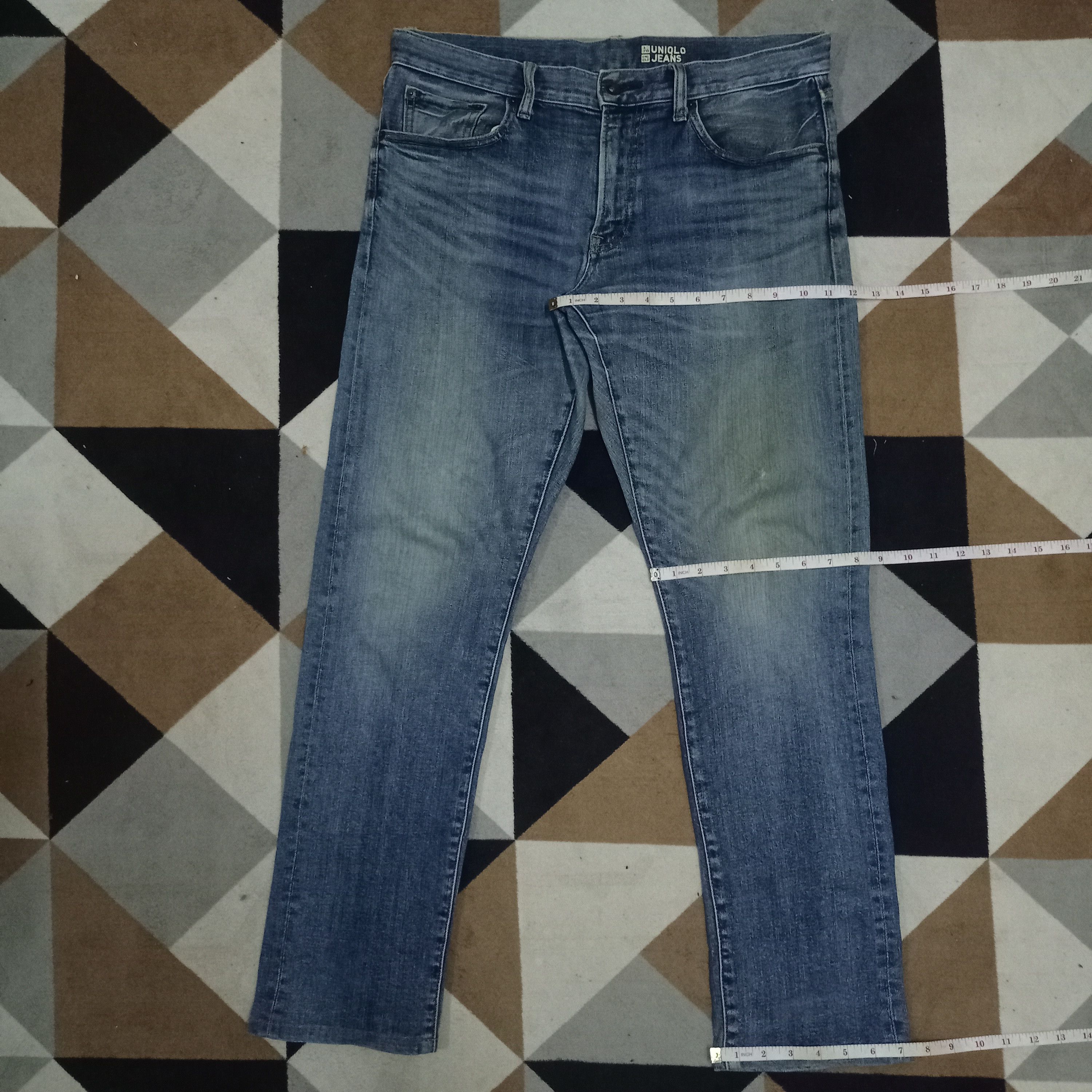 Japanese Brand × Uniqlo Vintage Japanese Uniqlo Blue Wash Distressed Selvedge Jeans Size US 35 - 10 Thumbnail