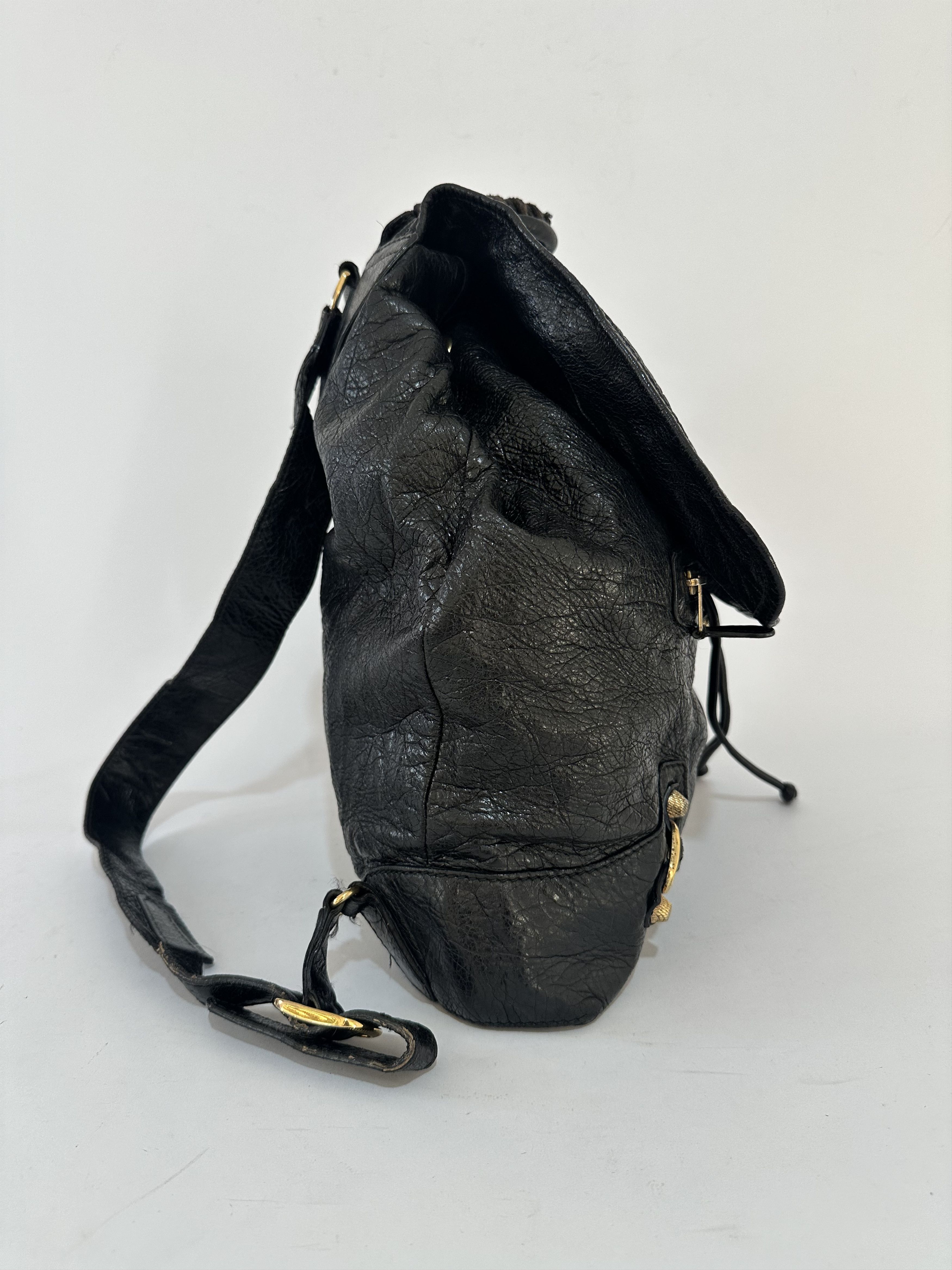 Balenciaga BALENCIAGA Black Lambskin Leather Giant 12 Silver Backpack Size ONE SIZE - 6 Thumbnail