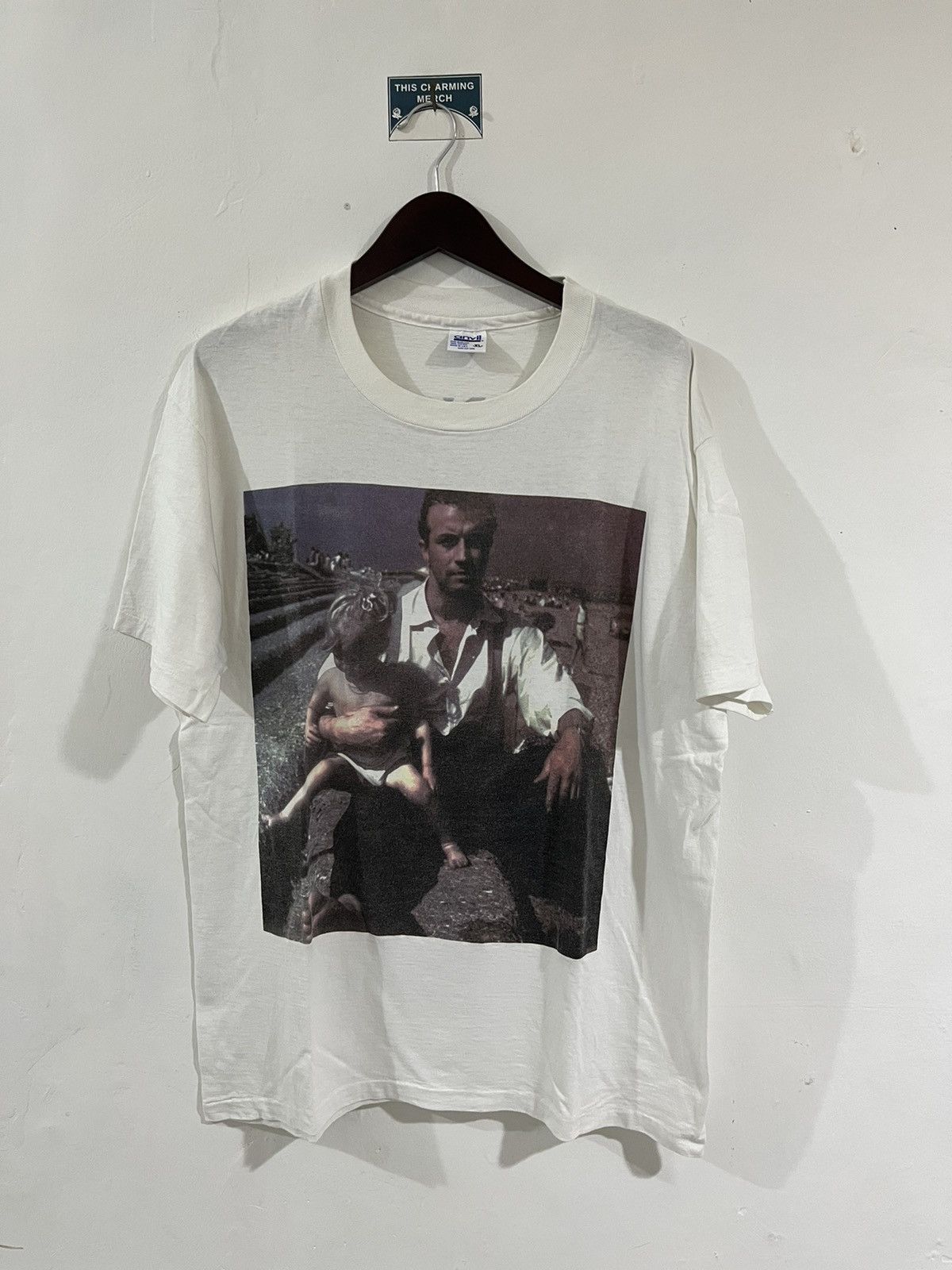 image of Anvil x Band Tees Vintage Morrissey Tour Shirt “Your Arsenal” Era in White, Men's (Size XL)