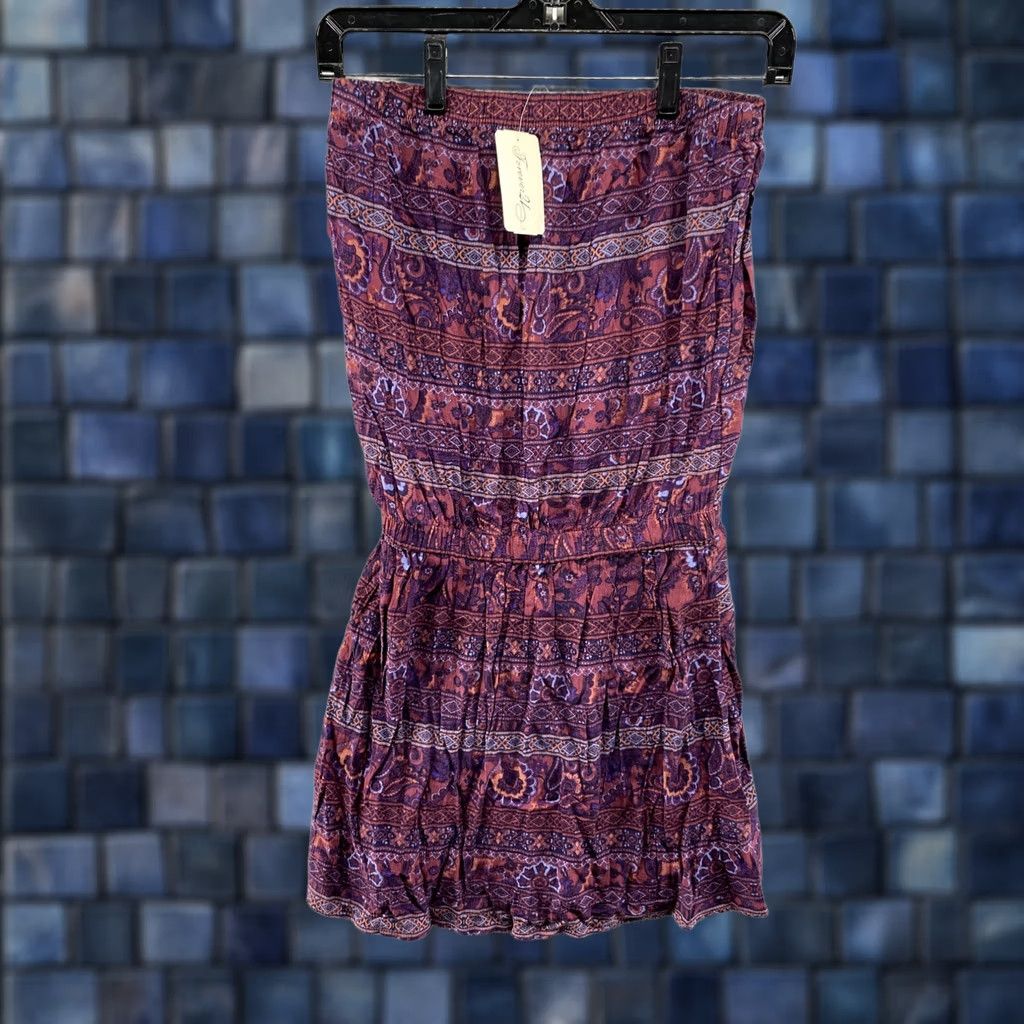 Forever 21 FOREVER 21 Strapless Paisley Dress S Multicolor Floral Sleeveless Short Casual Party Wedding Size S / US 4 / IT 40 - 1 Thumbnail