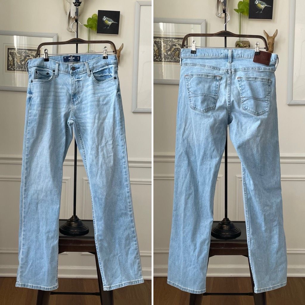 Hollister Hollister Straight Leg Epic Flex Light Wash Jeans 31 x 31 Size US 31 - 1 Thumbnail
