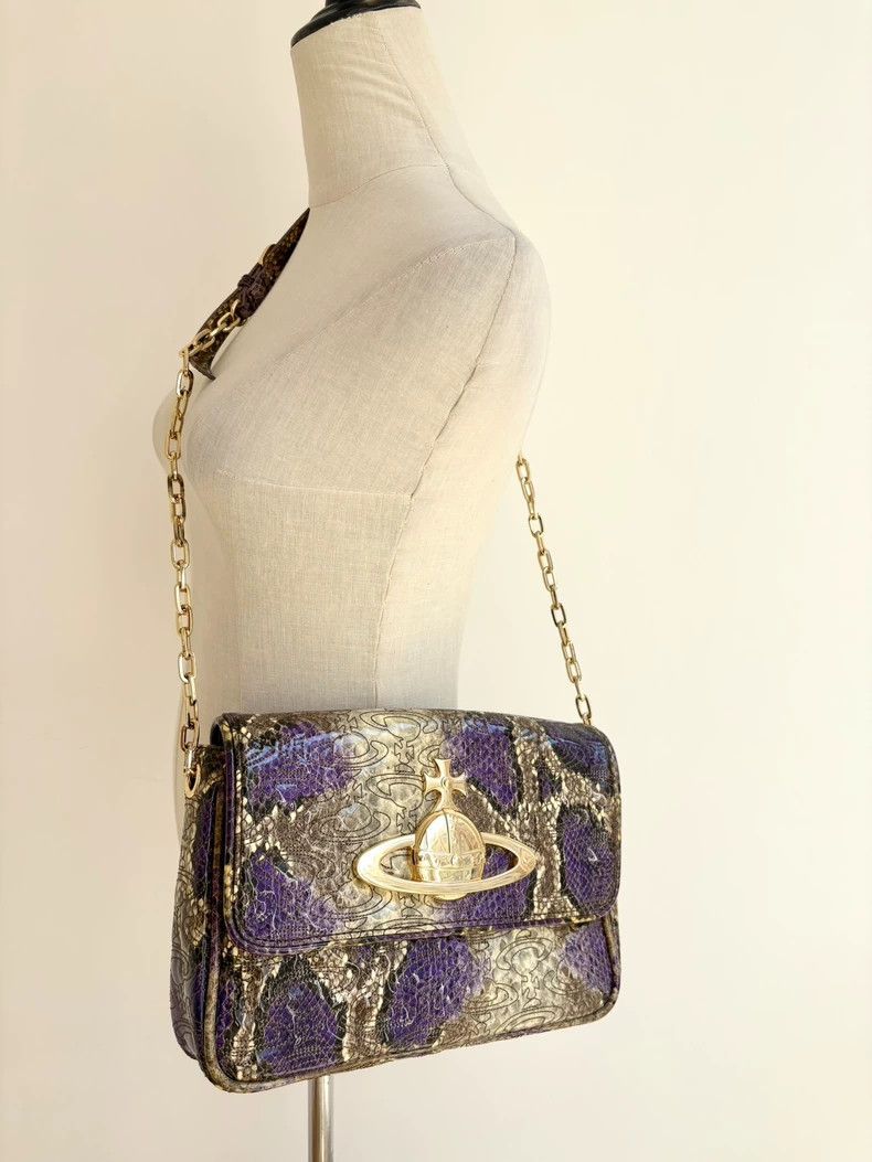 Vivienne Westwood Vivienne Westwood size os Purple snake skin Saturn logo cro Size ONE SIZE - 1 Thumbnail