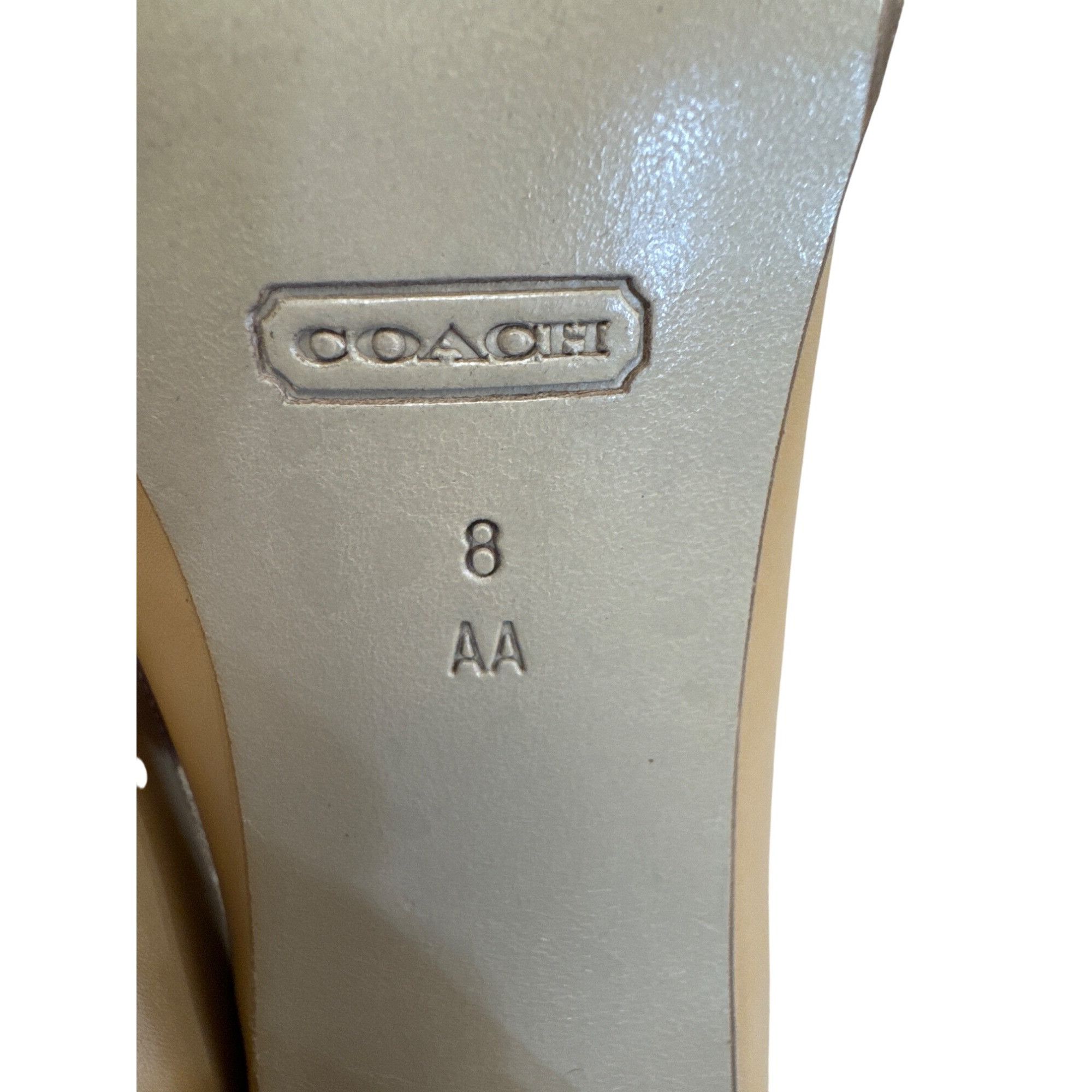 Coach Coach Malorie womens Vintage Tan Leather Square heels pumps Size US 8 / IT 38 - 8 Thumbnail