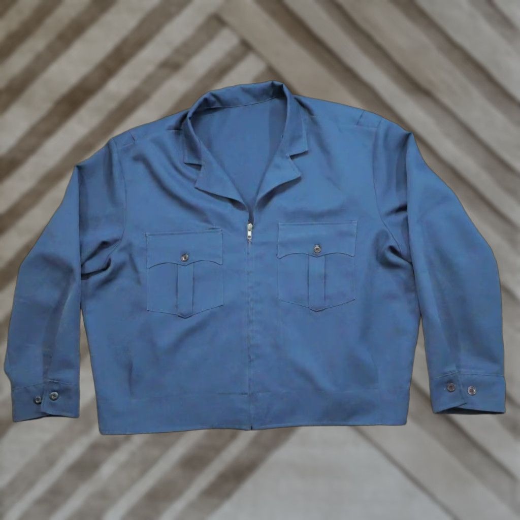 Vintage VINTAGE Aero Jacket Mens 2XL Blue 90s Workwear Zip Coat/Snap Mid-Length Size US XXL / EU 58 / 5 - 1 Thumbnail