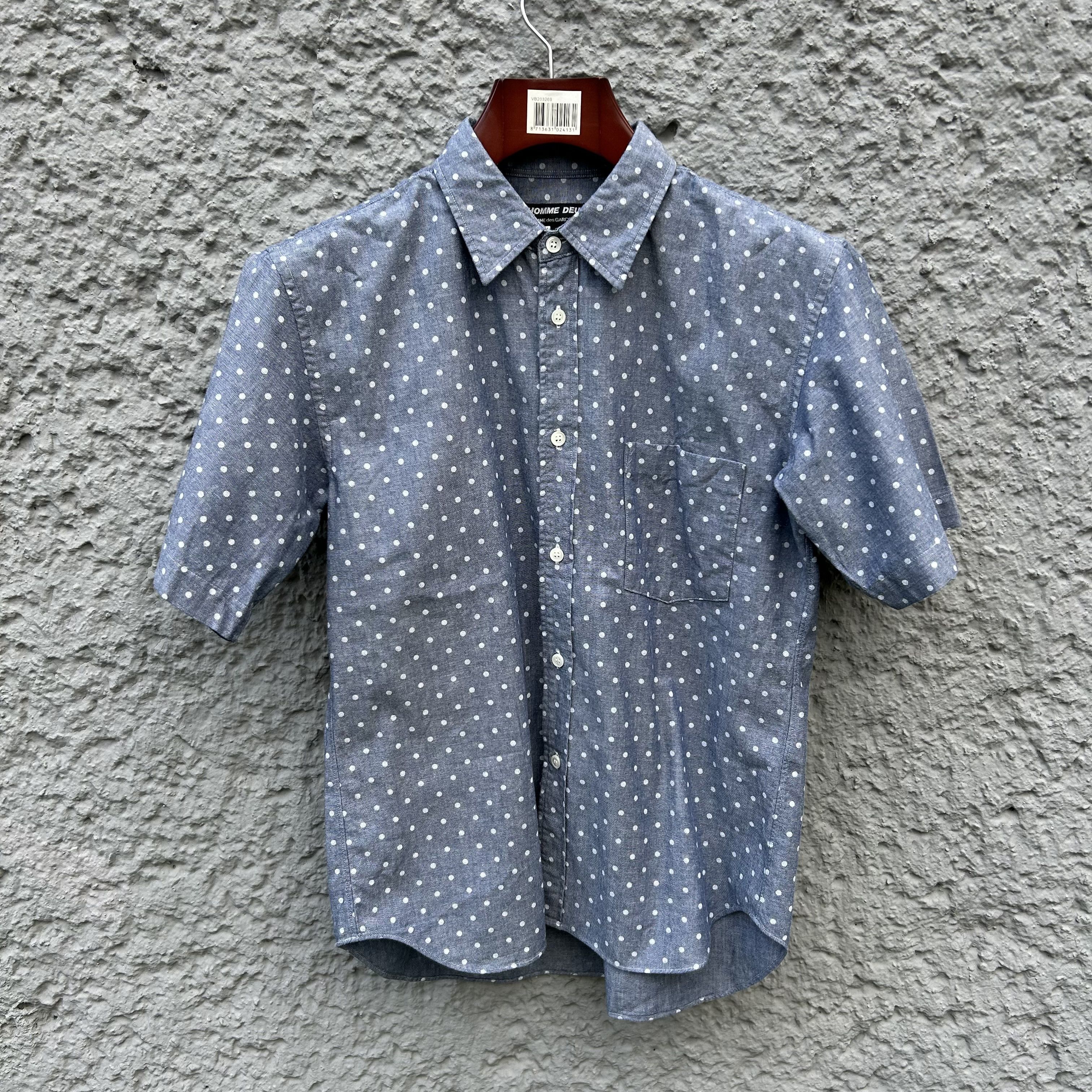 Comme des Garcons CDG Homme Deux Light Blue Polka Dot Shirt Button Up Size US S / EU 44-46 / 1 - 1 Thumbnail