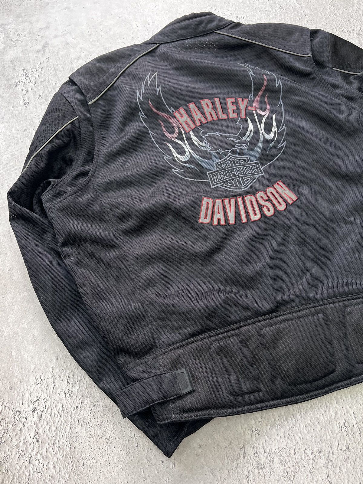 Harley Davidson × Vintage Vintage MESH Harley Davidson FLAME MOTO JACKET Y2K 2000's Size US L / EU 52-54 / 3 - 9 Thumbnail