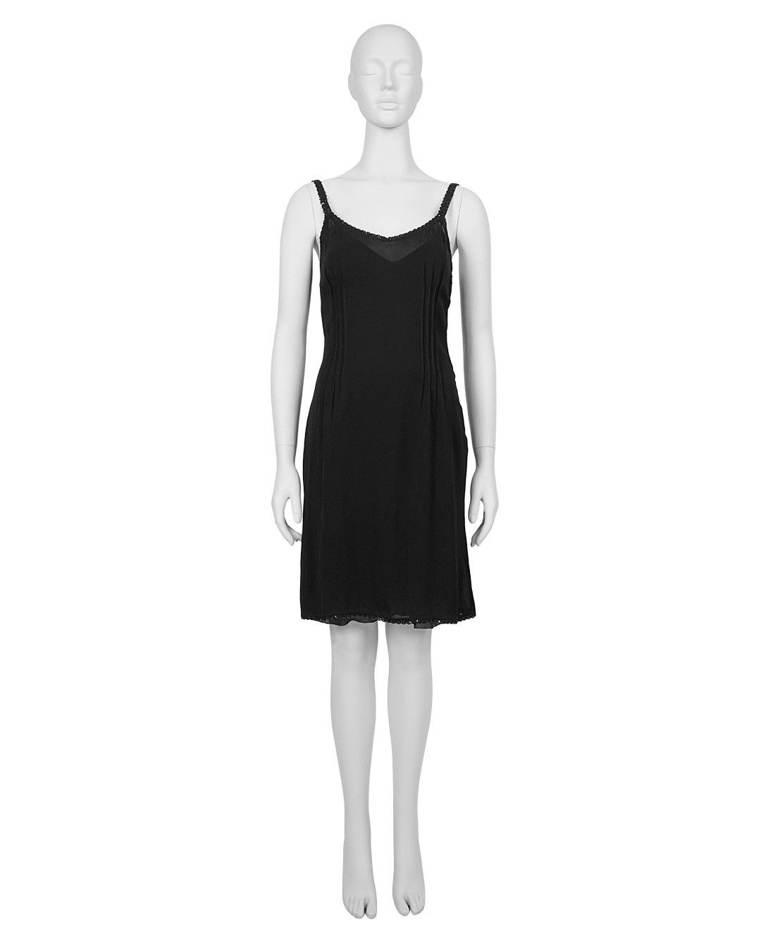 Miu Miu Miu Miu 90s Viscose Black Dress with Sequin Lining Size S / US 4 / IT 40 - 1 Thumbnail