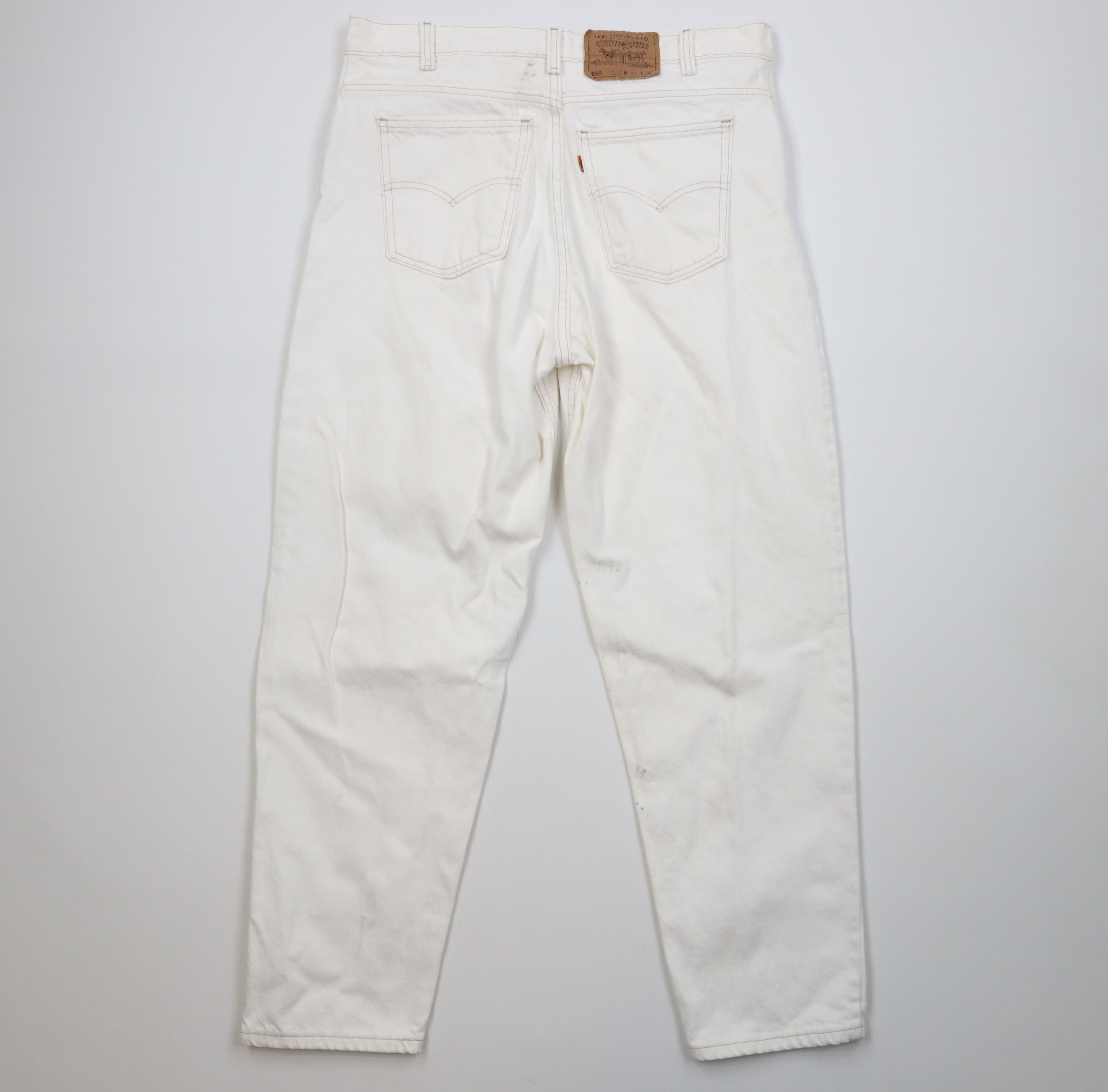 Levi's Vintage 90s Levis 550 Orange Tab Fit Denim Jeans White USA Size US 38 / EU 54 - 12 Thumbnail