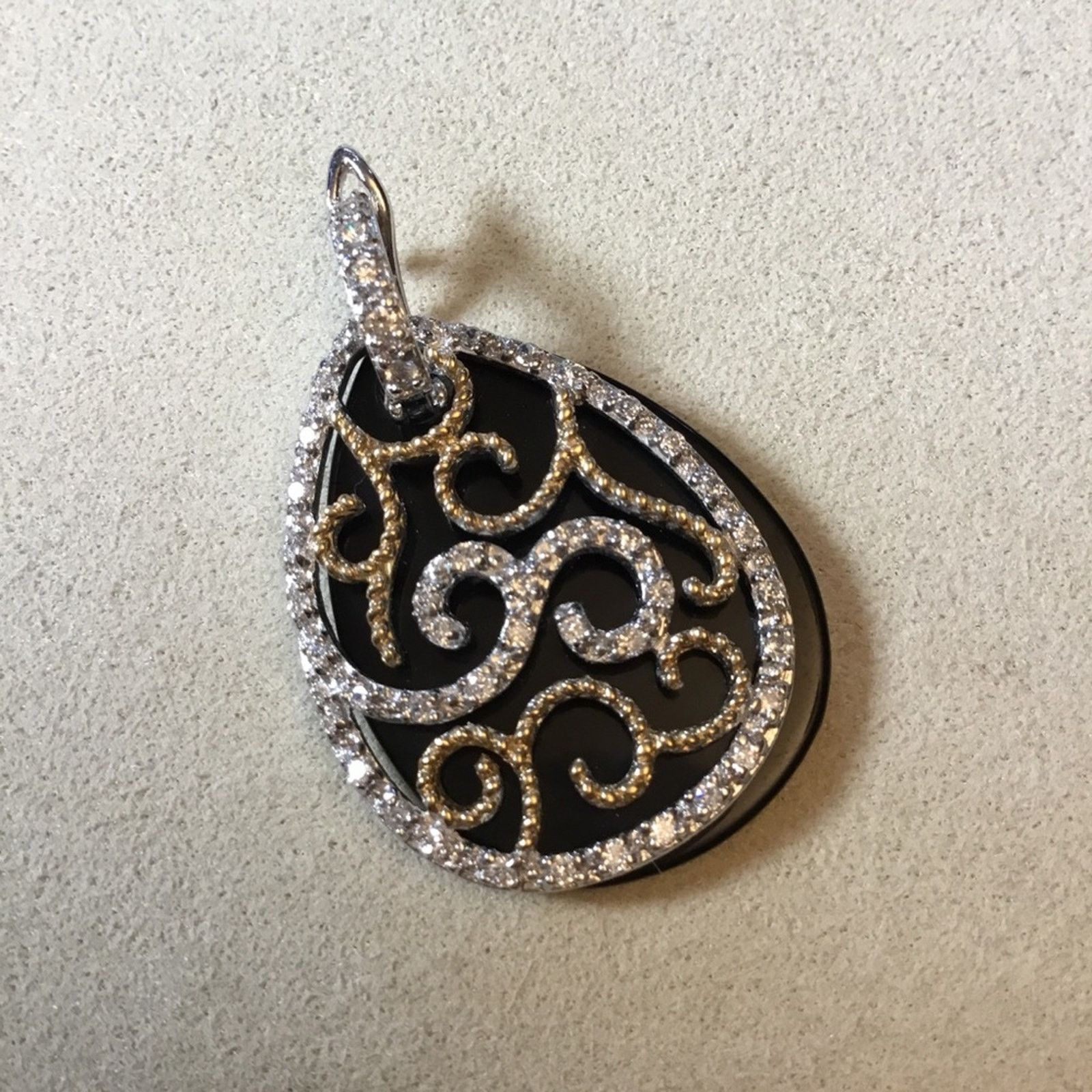 Other Sterling Silver & Black Teardrop Crystal Pendant Size ONE SIZE - 6 Thumbnail