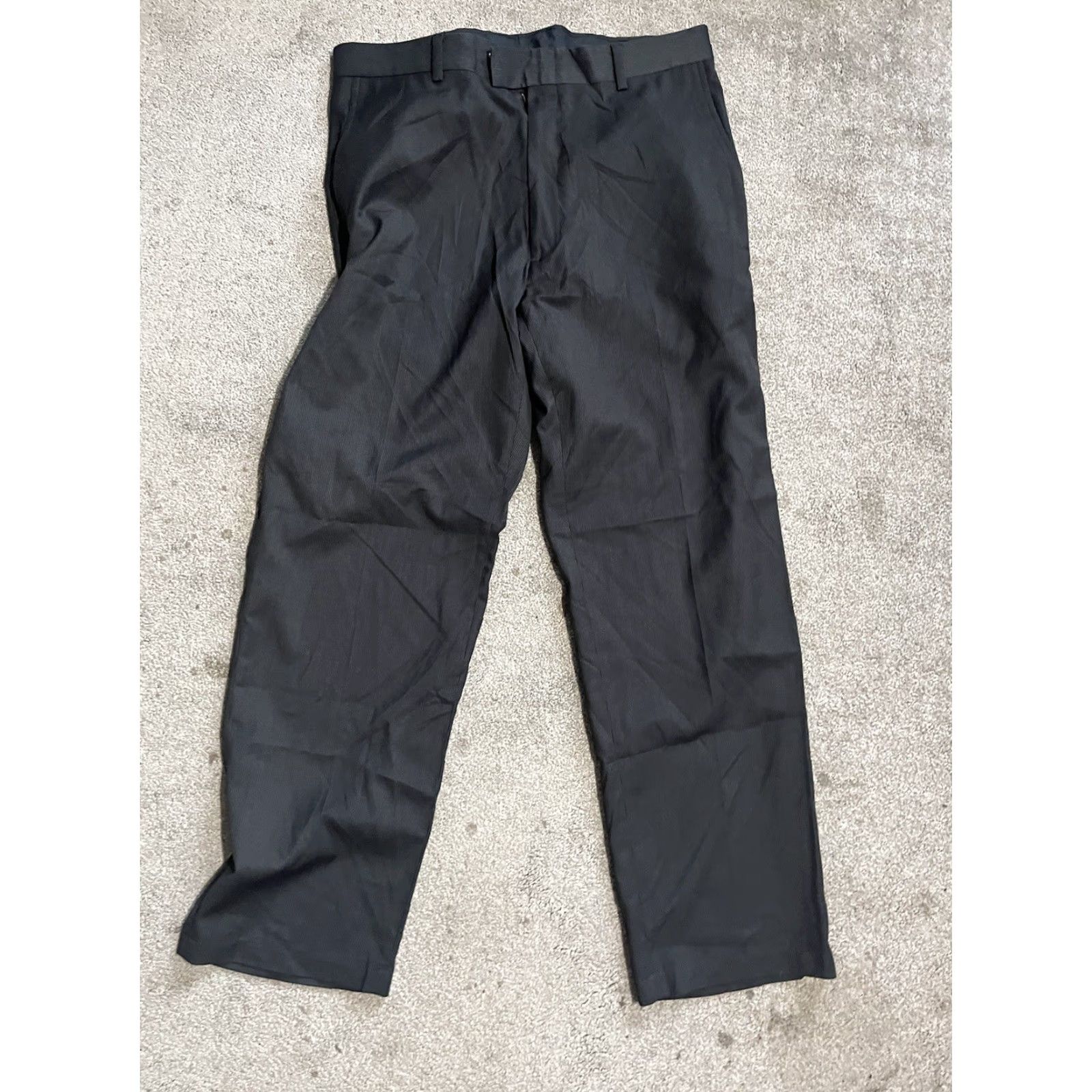 Kenneth Cole KENNETH COLE Reaction Flat Front Pants 33x30 Black Solid Dress Pants Men Size US 33 - 3 Thumbnail