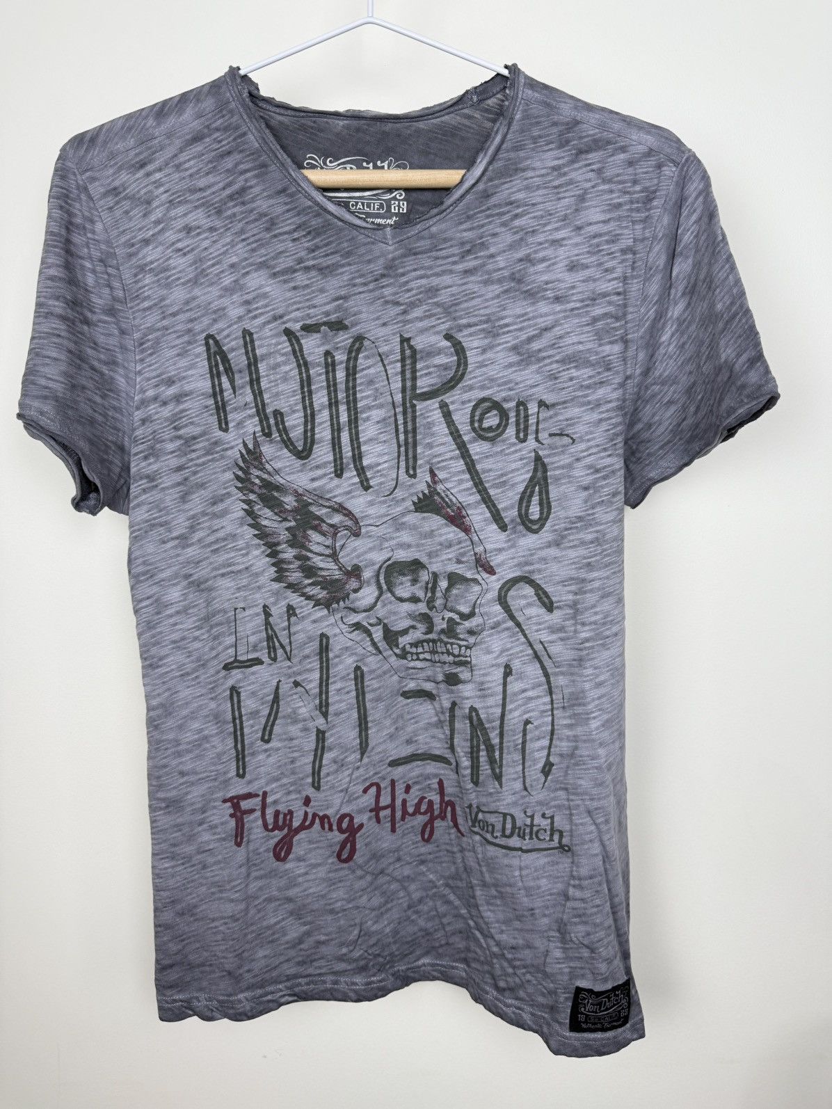 Von Dutch Von Dutch Flying High Graphic T-Shirt Skull Wings Y2K Biker Size US S / EU 44-46 / 1 - 1 Thumbnail