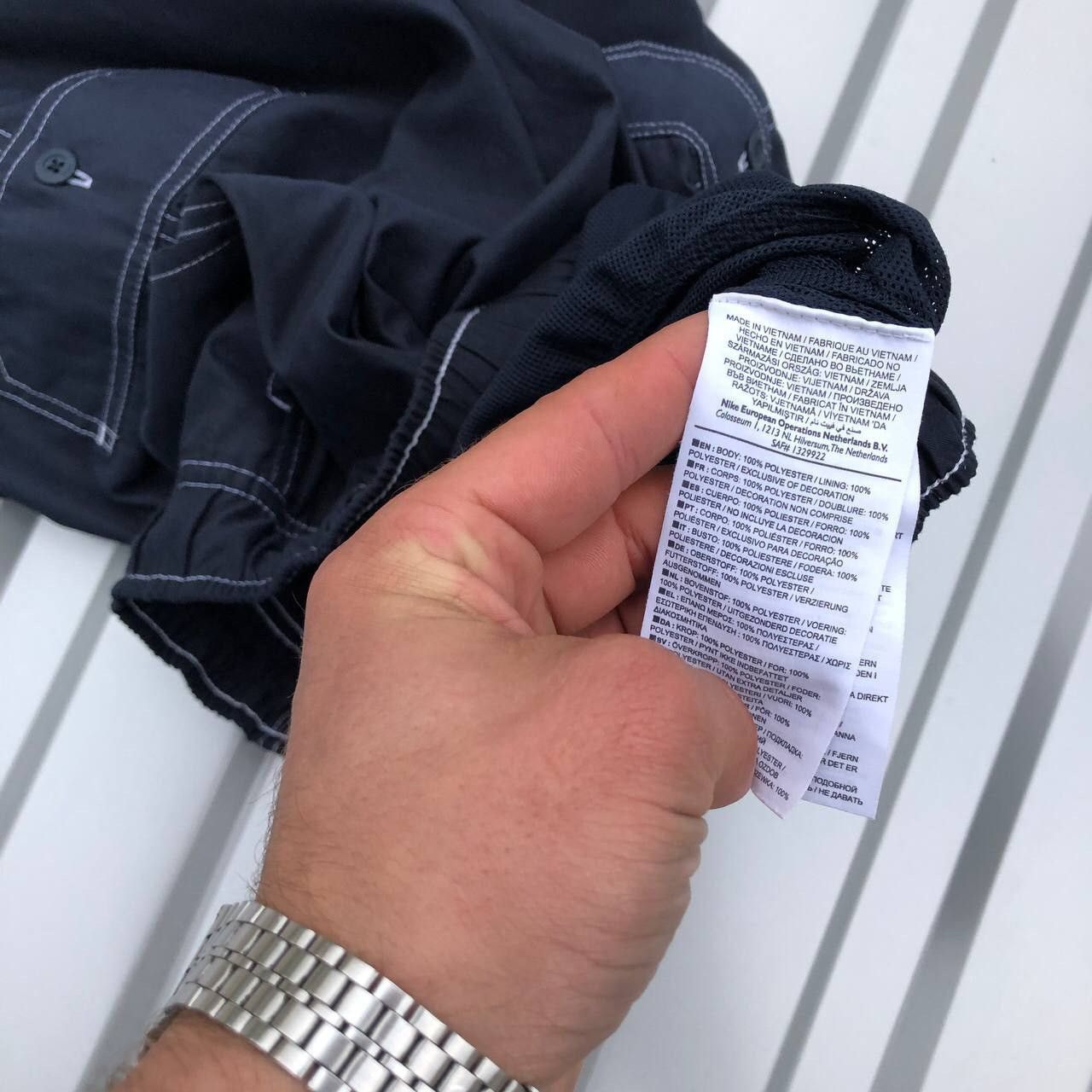 Nike × Vintage Nike Vintage Navy blue Cargo y2k Hype Shorts small swoosh Size US 32 / EU 48 - 5 Thumbnail
