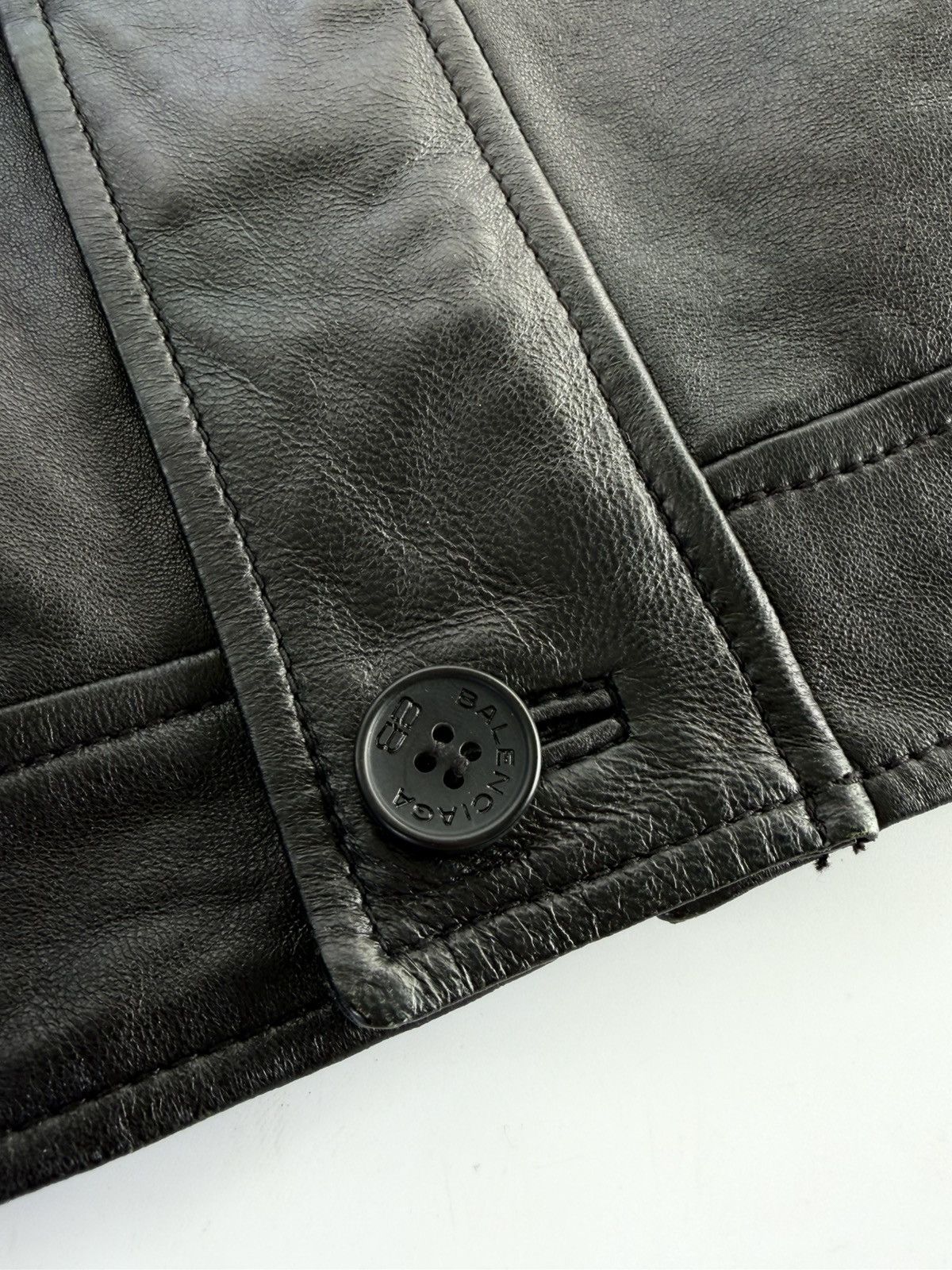 Balenciaga Balenciaga 1997 Nicolas Ghesquiere Zip Leather Jacket Size US XL / EU 56 / 4 - 5 Thumbnail