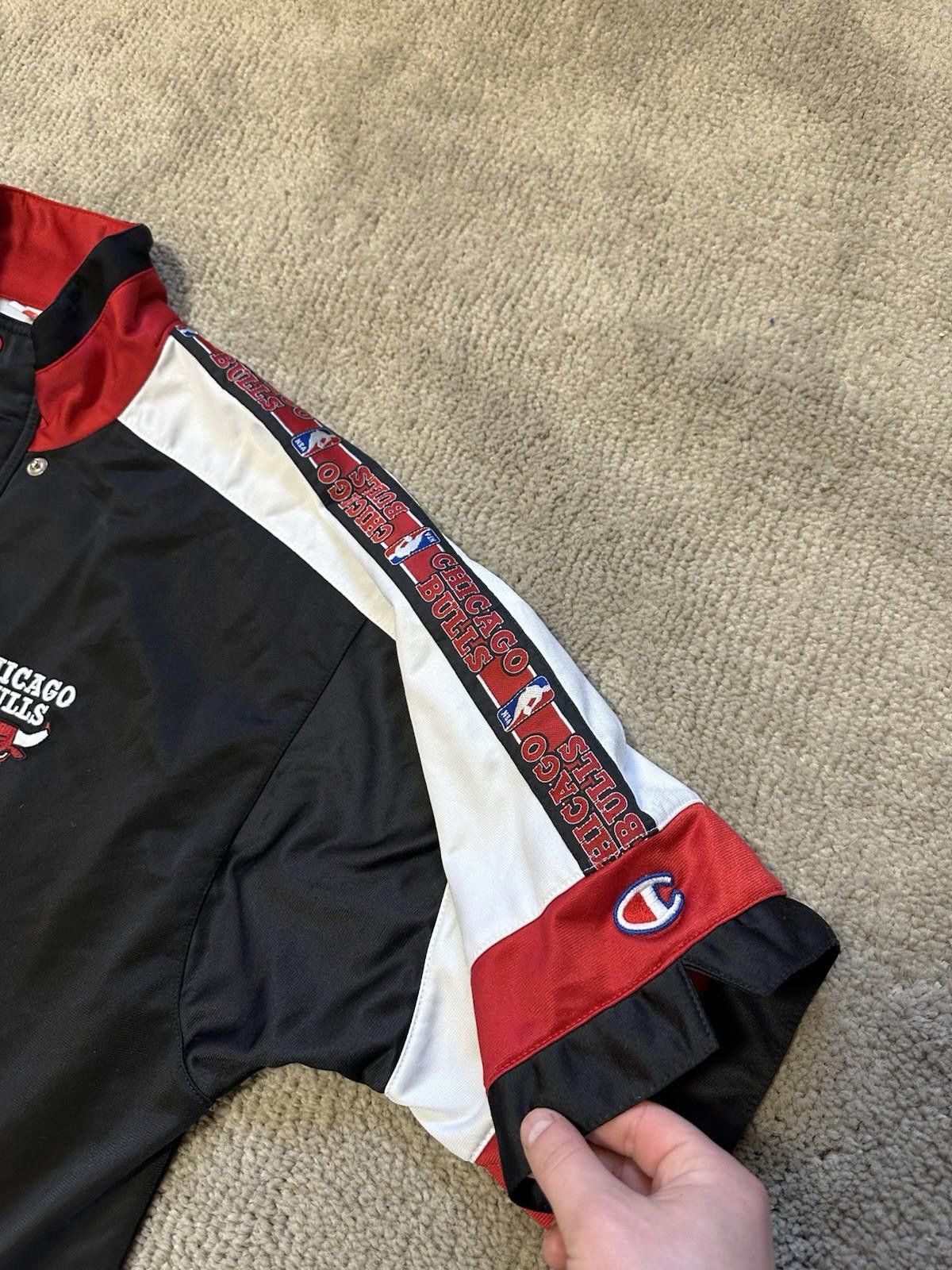 Champion 90s Champion Chicago Bulls Training Shirt Snap Button Zip Up Size US L / EU 52-54 / 3 - 4 Thumbnail