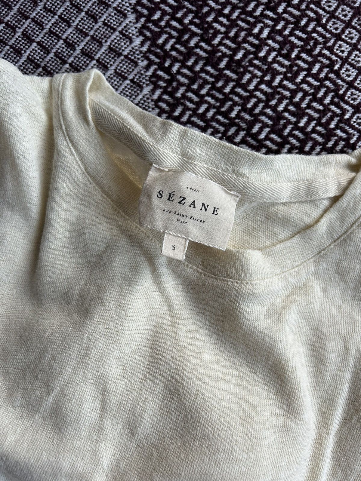 Sezane Sézane Women Linen T-shirt Solid Style Basic Size Small Size S / US 4 / IT 40 - 9 Thumbnail