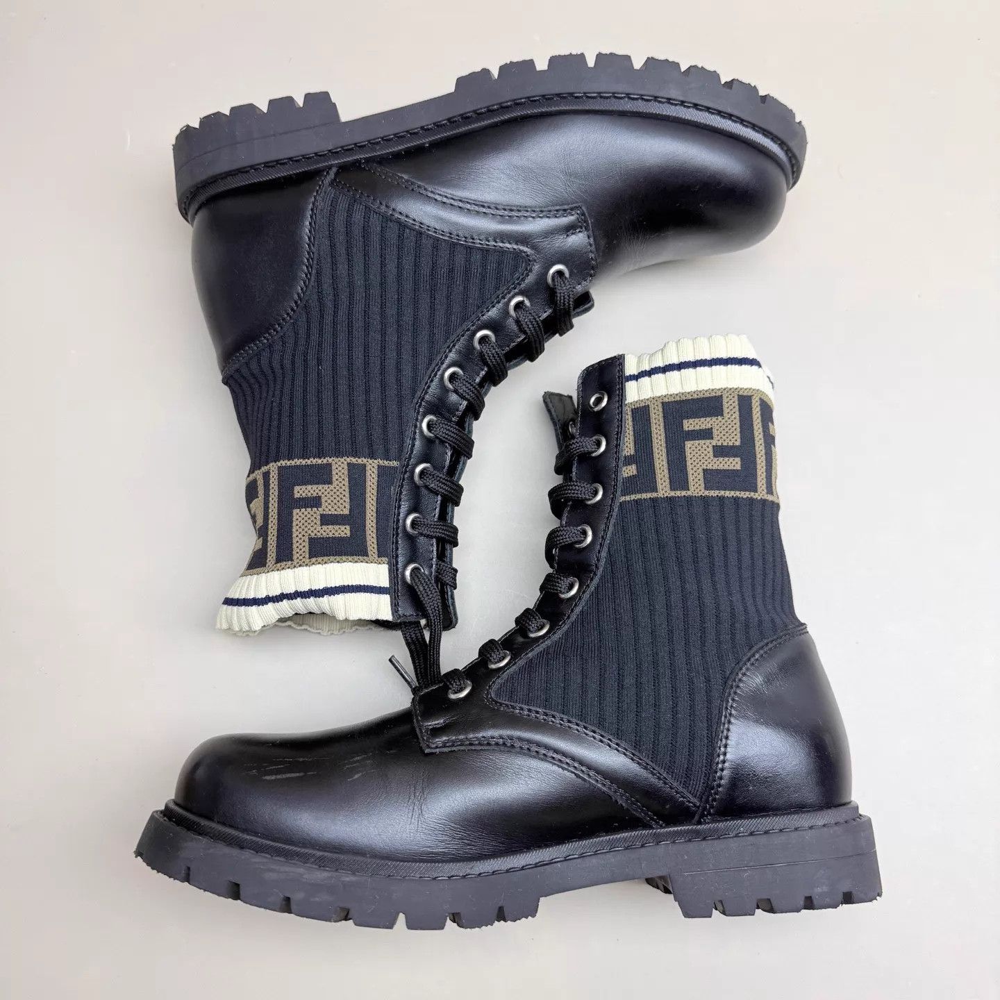Fendi Fendi Black & Brown FF Short Boots 37 99 New Size US 6.5 / IT 36.5 - 5 Thumbnail