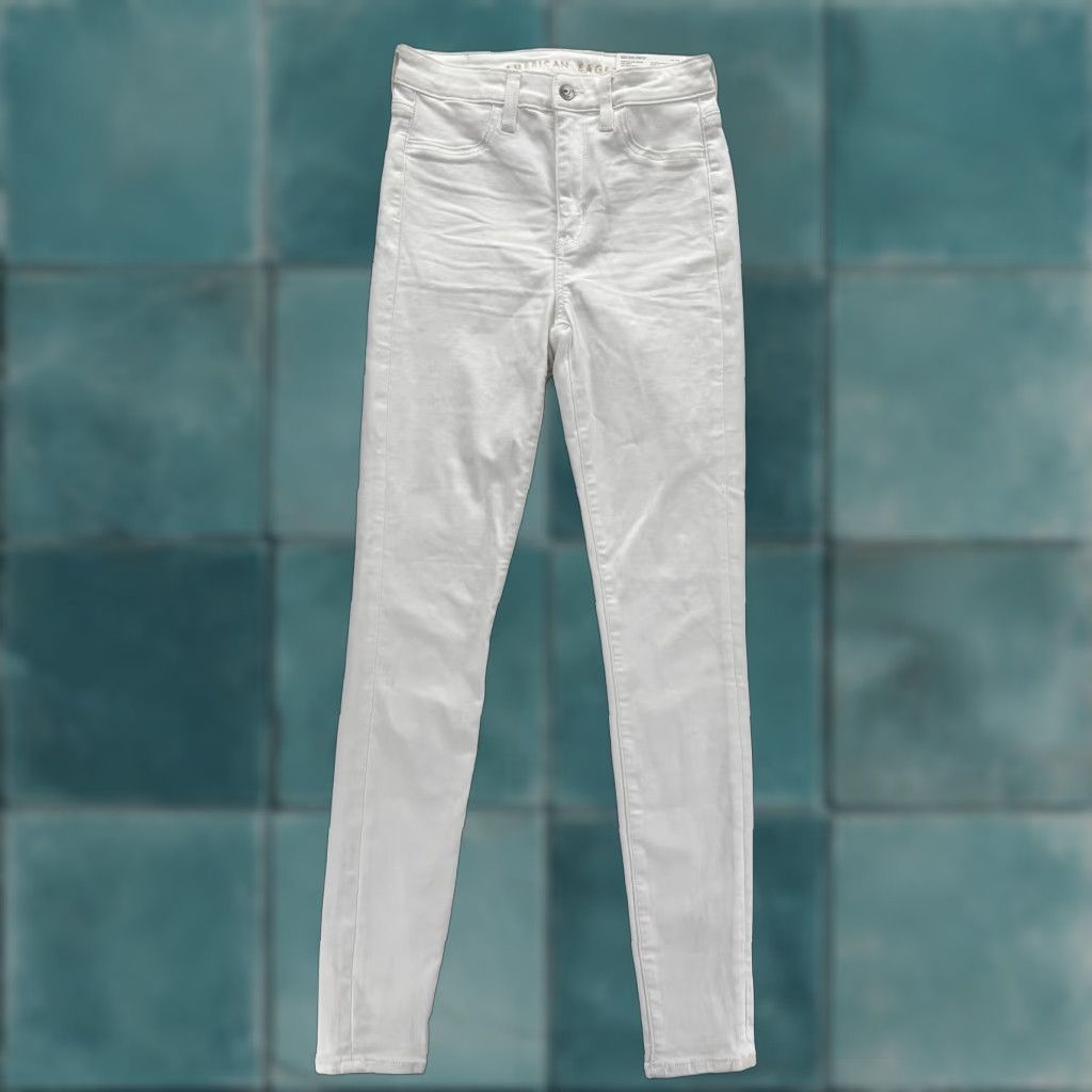 American Eagle Outfitters American Eagle Jegging Jeans Womens 4 Tall White High Rise Stretch Denim NWT Size 27" / US 4 / IT 40 - 1 Thumbnail