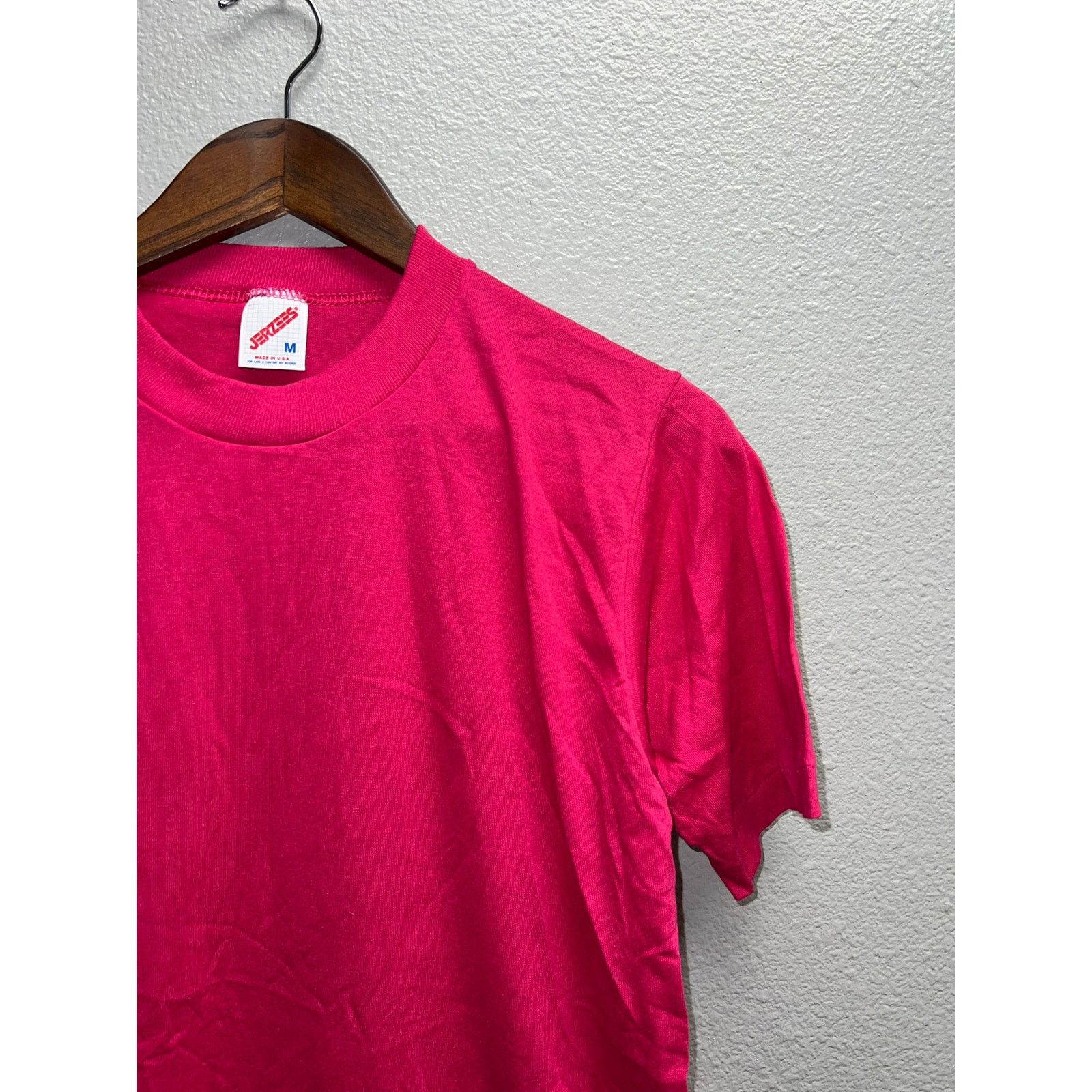 Jerzees 90s Vintage Jerzees Bright Pink Blank Shirt Tee 50/50 VTG M Size US M / EU 48-50 / 2 - 2 Thumbnail