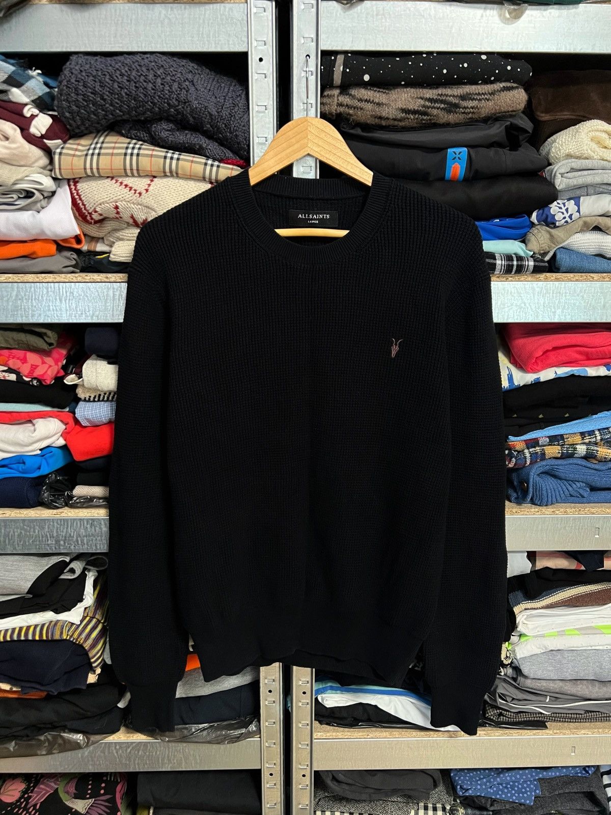 Allsaints × Designer Allsaints Jumper Sweater Waffle Knit Men’s Sweatshirt Size L Size US L / EU 52-54 / 3 - 1 Thumbnail