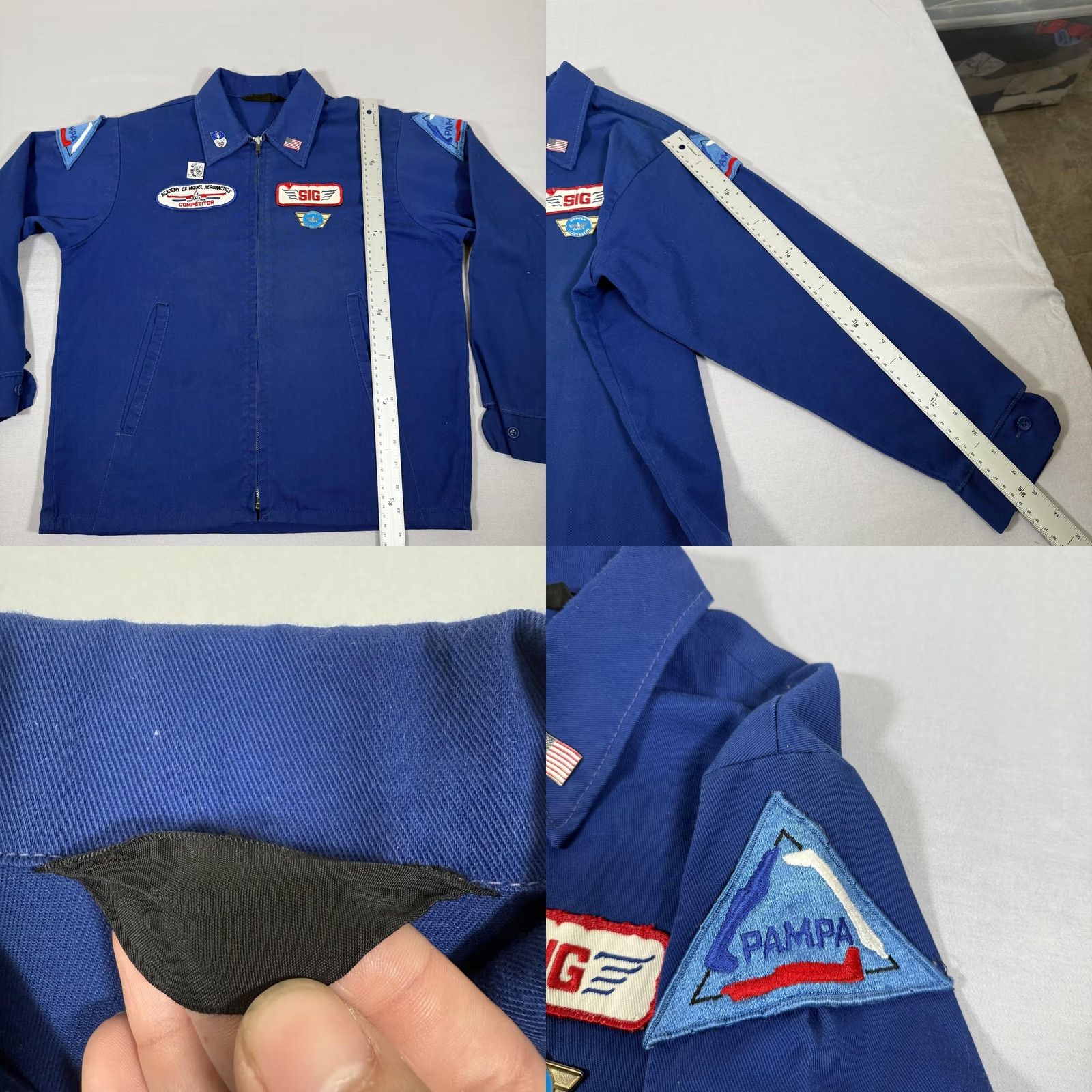 Vintage VINTAGE SIG Fly With SIG Jacket Mens M Blue Embroidered Logo Zipper Short Coat Patrotic Aviation Size US M / EU 48-50 / 2 - 8 Thumbnail