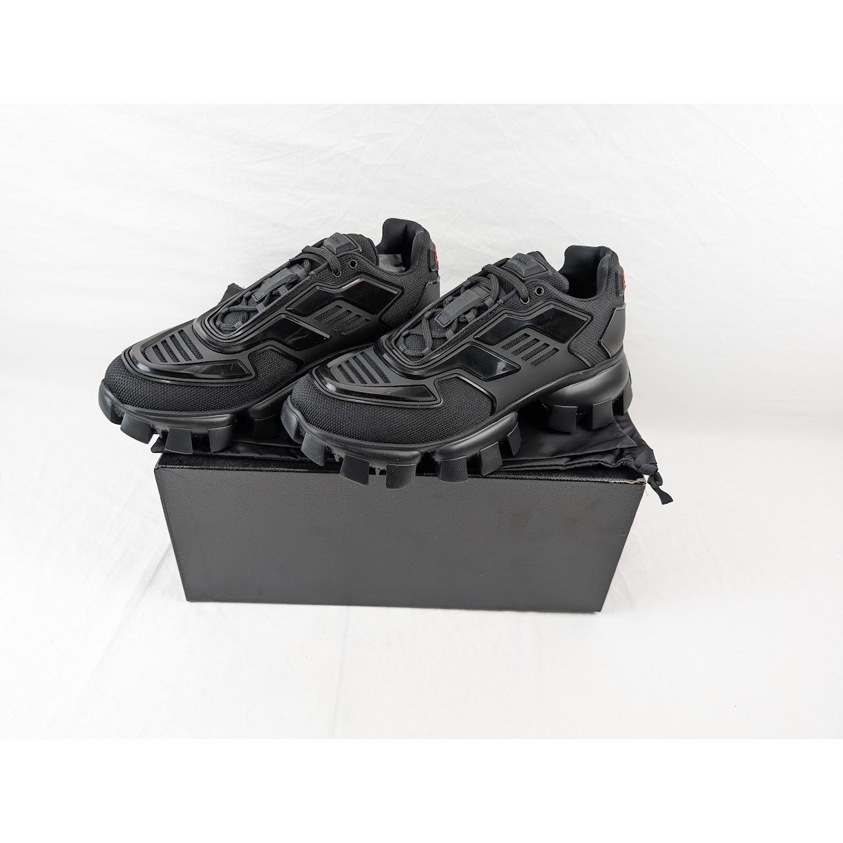 Prada o1rshd1 Rubber Knit Sneakers in Nero 9.5 US Size US 9.5 / EU 42-43 - 20 Thumbnail