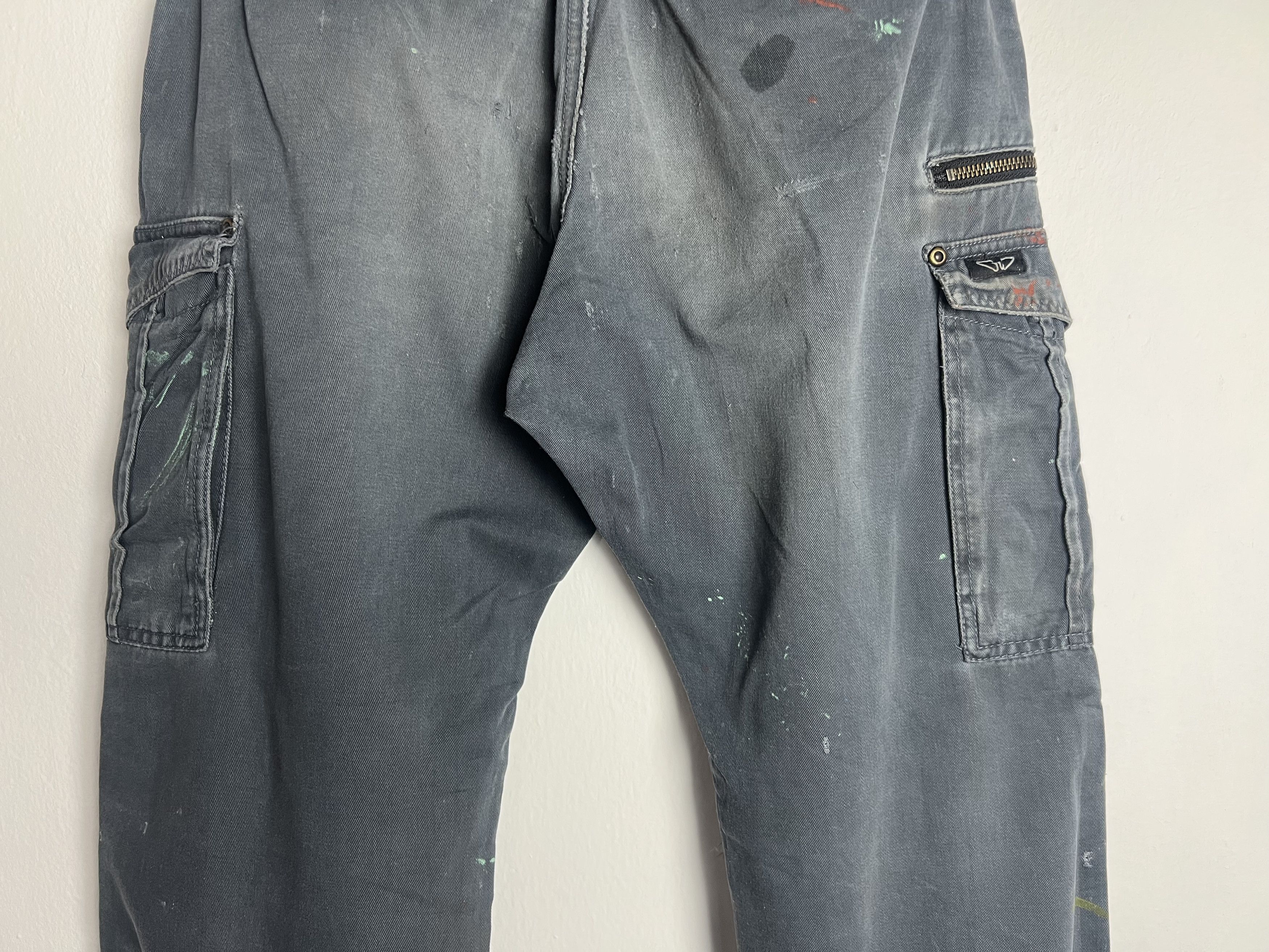 Seditionaries Distressed Paint Splatter Dirty Cargo Pant Size US 31 - 10 Thumbnail
