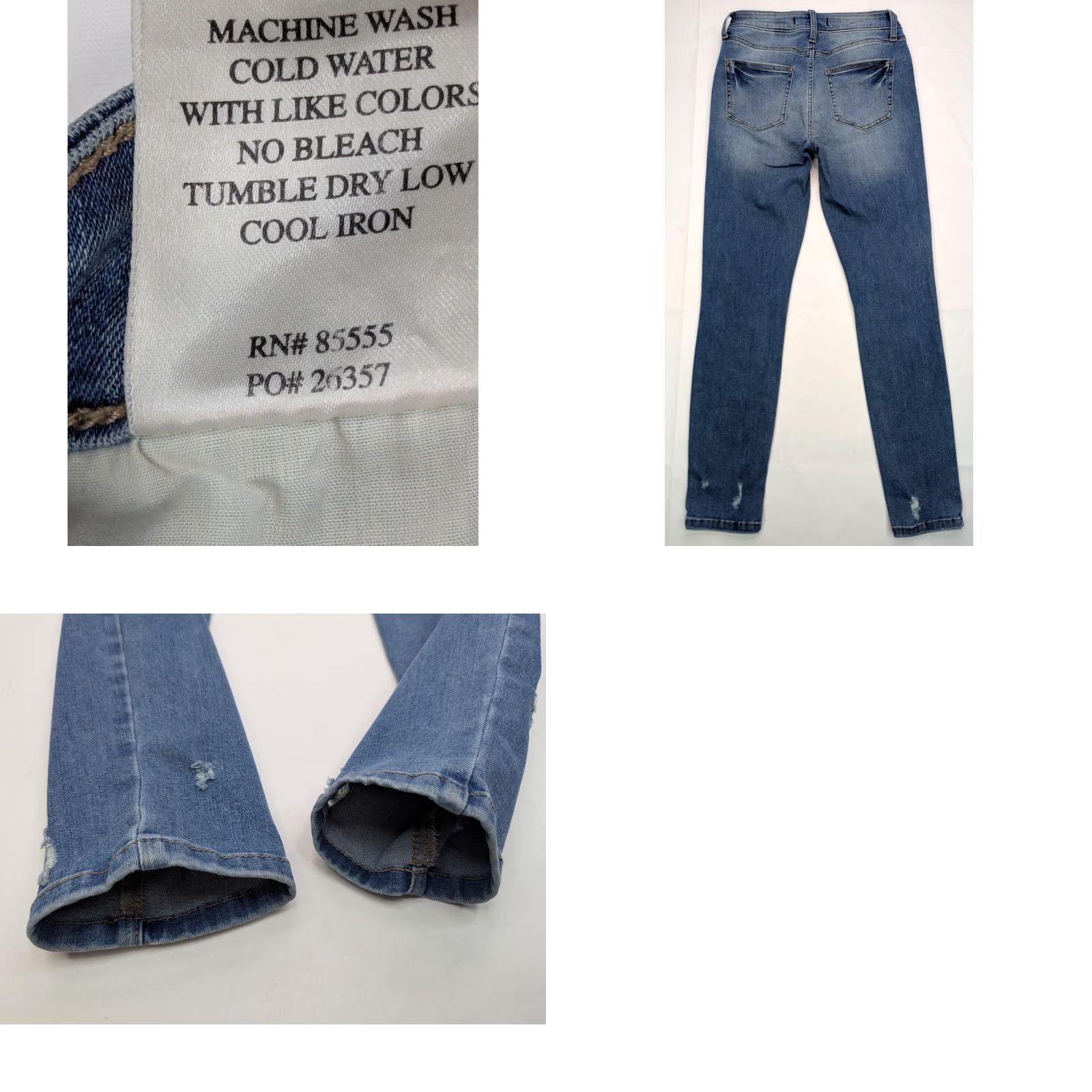 Vintage Eunina Jeans Distressed High Rise Skinny 5 27x27.5 Blue Women Jeans Size 27" / US 4 / IT 40 - 8 Thumbnail