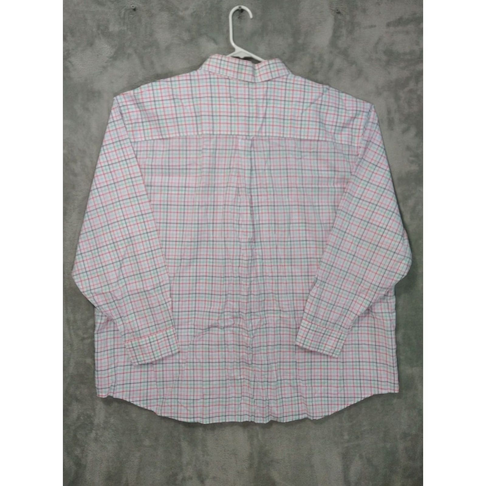Chaps Chaps Shirt Mens 4XB White Plaid Long Sleeve Button Down Easy Care Pocket Casual Size US XXL / EU 58 / 5 - 2 Thumbnail