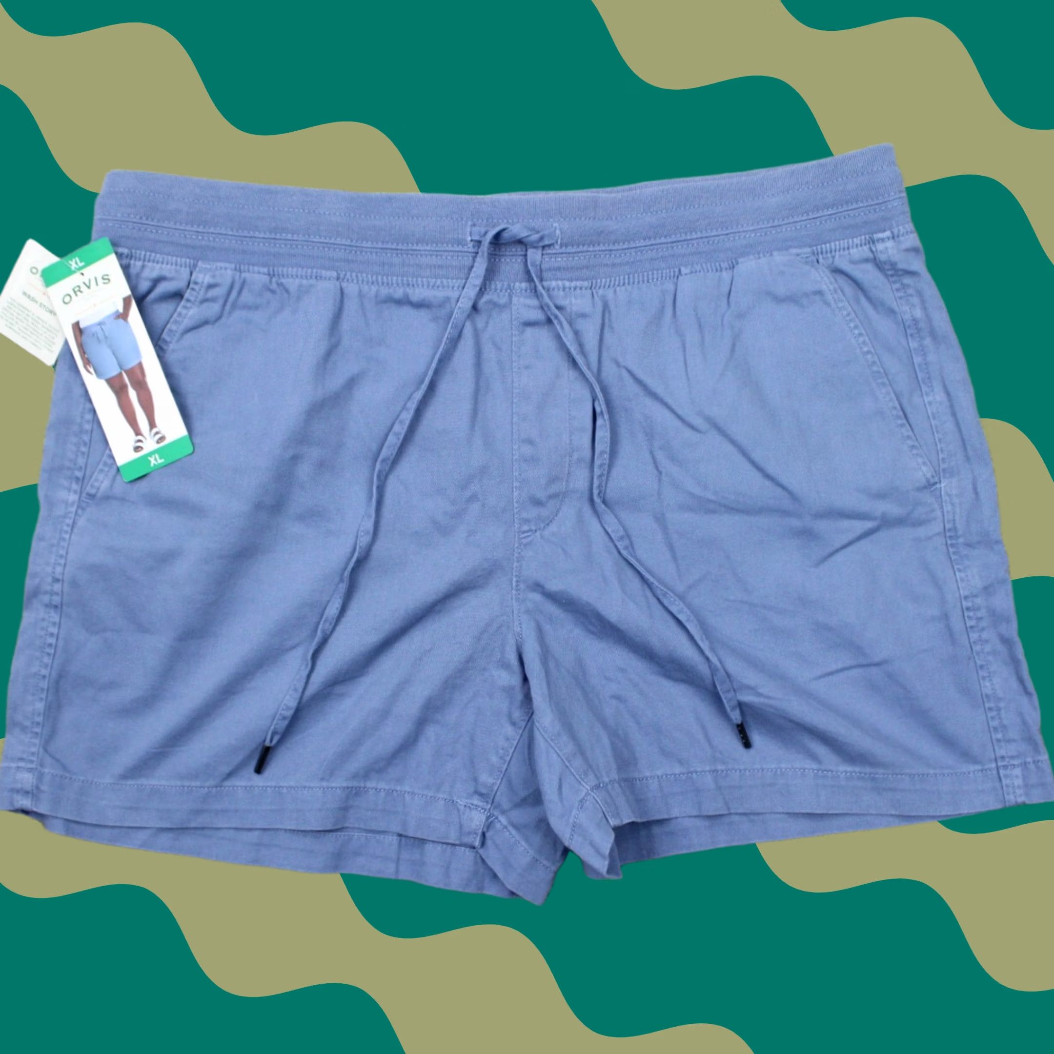 Orvis Orvis Womens XL Blue Quick Dry Bermuda Shorts NWT Cotton/Lyocell Plus Logo, Button, Zipper, 8in Inseam, Regular Fit, Nature Theme Size 40" / US 18 - 1 Thumbnail