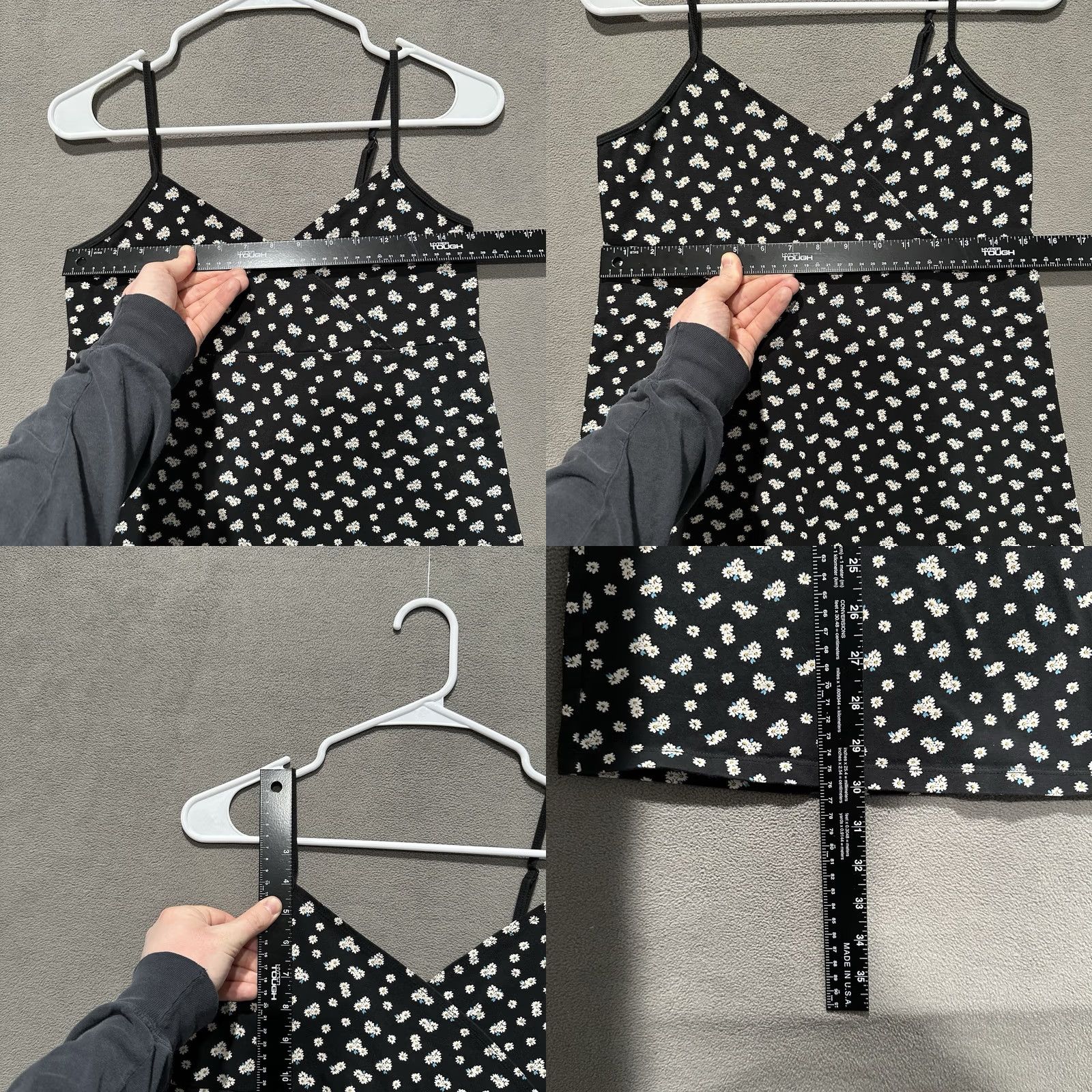 Vintage Aéropostale Dress Womens M Black Floral V-Neck Spaghetti Strap Casual Size M / US 6-8 / IT 42-44 - 8 Thumbnail