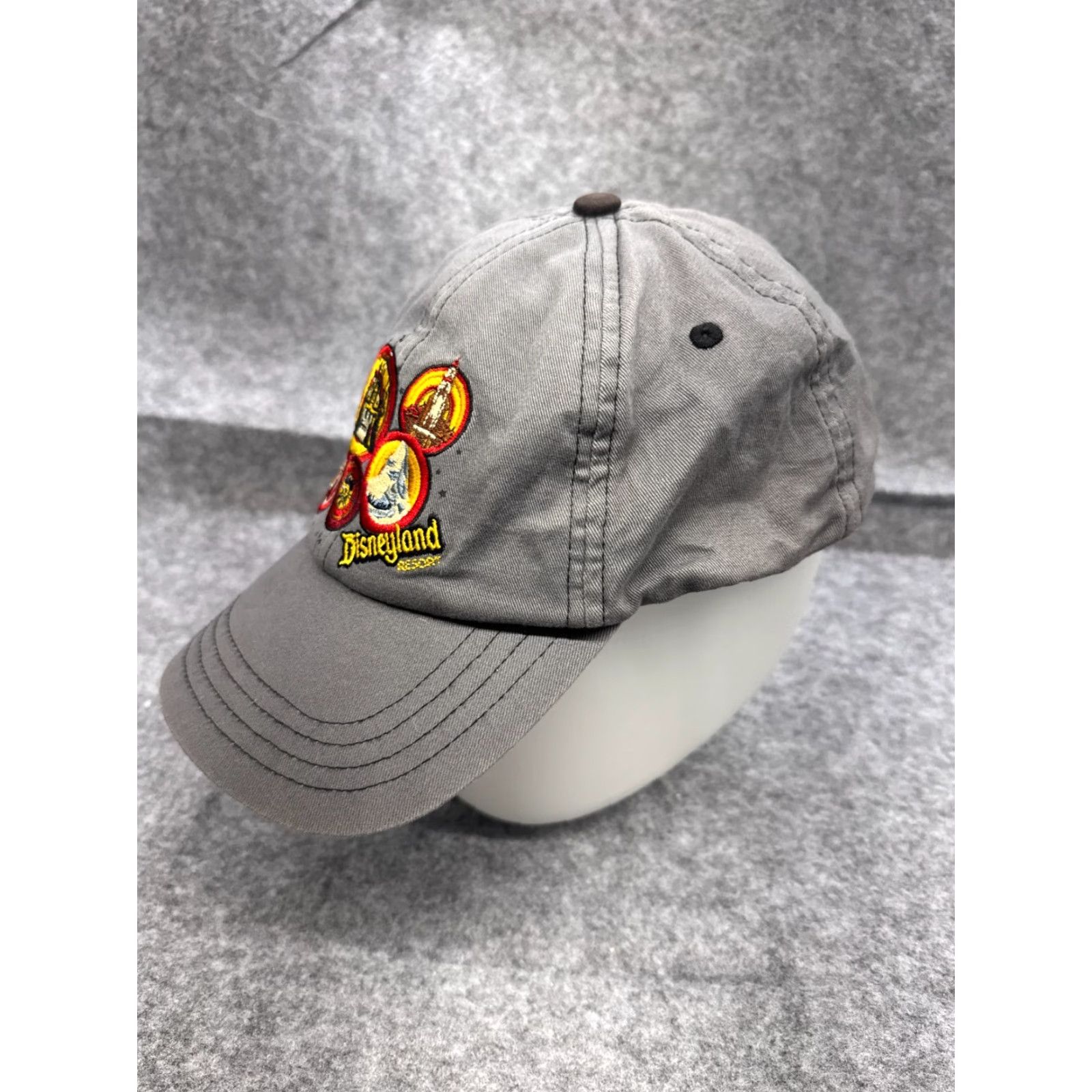 Disney Disney Disneyland Resort Hat Cap Strap Back Adult OS Gray Cotton Twill Disney Cap, Baseball, Adjustable, Lightweight, Unisex Adults Size ONE SIZE - 3 Thumbnail