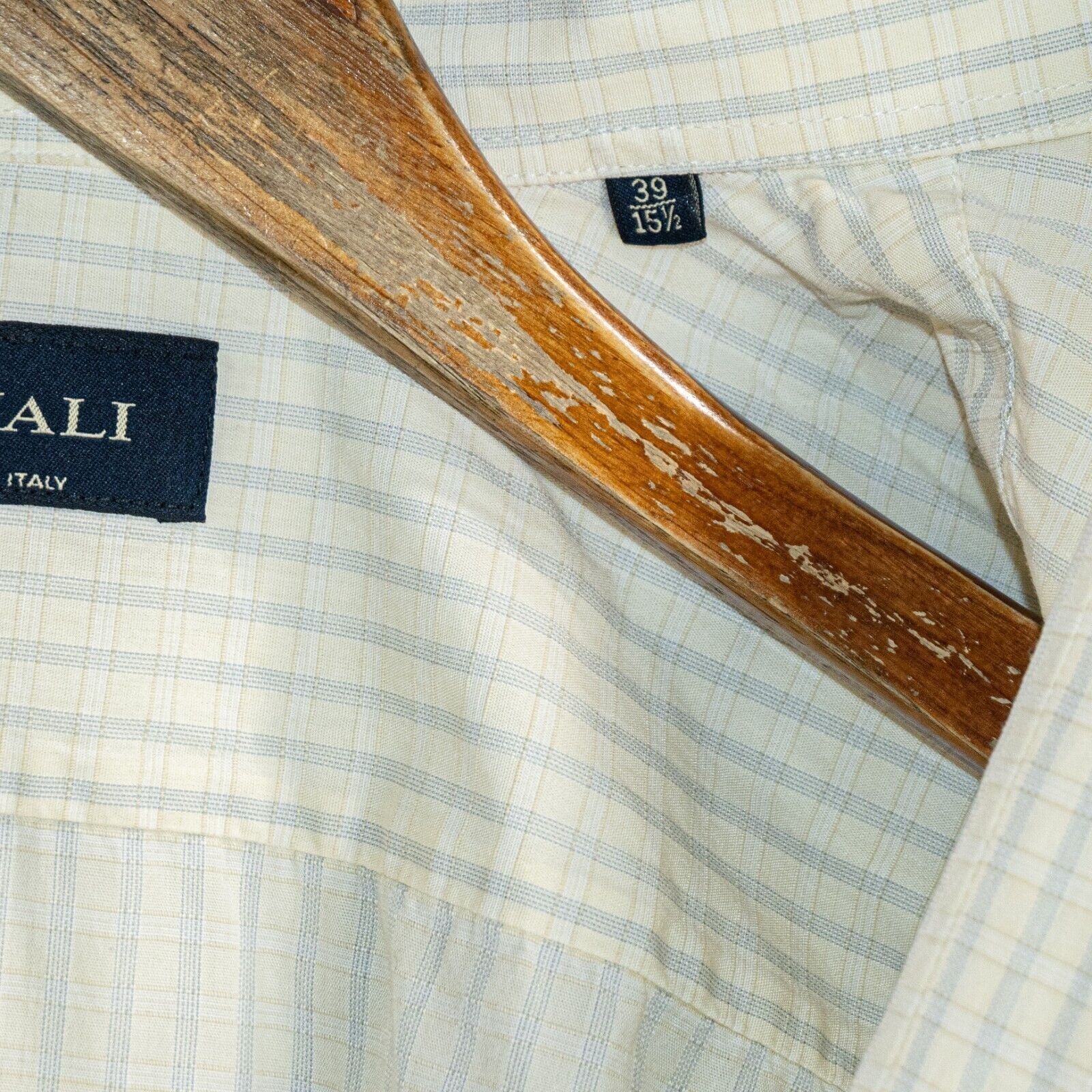 Canali CANALI Long Sleeve Button Down Dress Shirt Beige striped Size US M / EU 48-50 / 2 - 6 Thumbnail